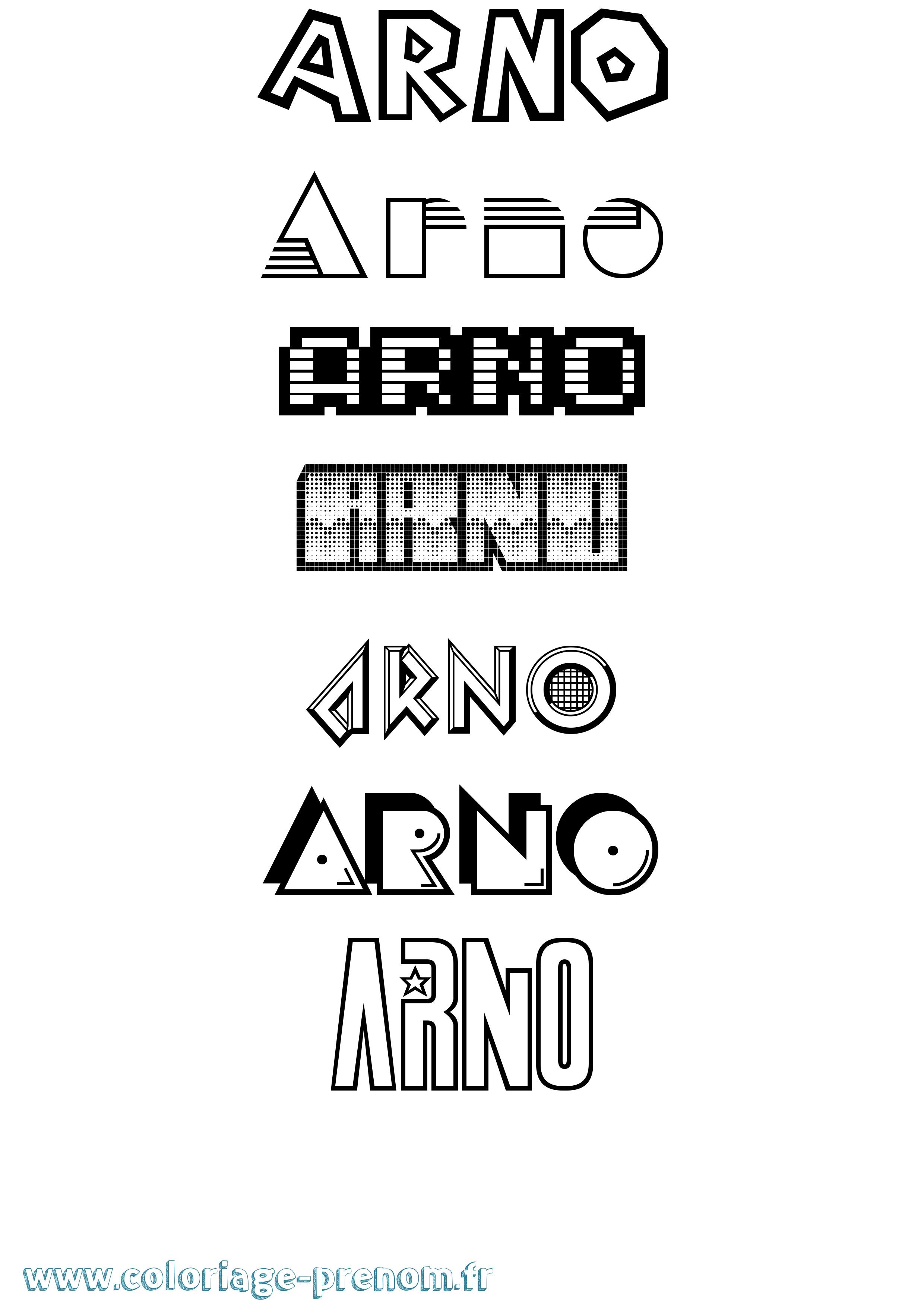 Coloriage prénom Arno