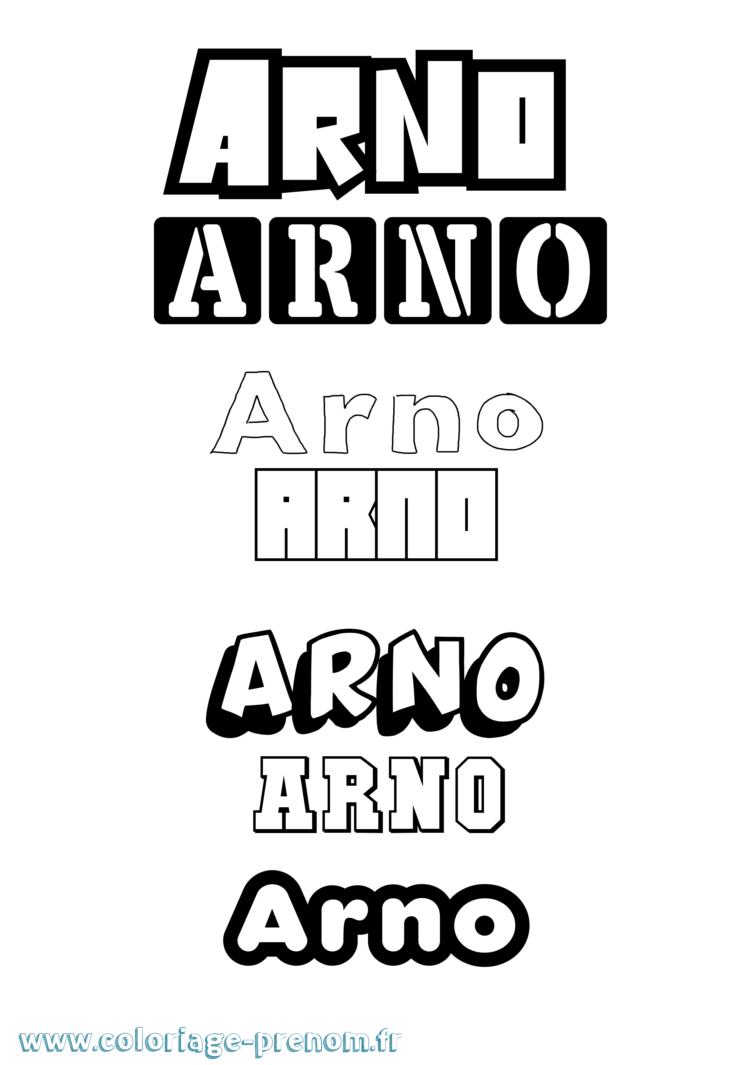 Coloriage prénom Arno Simple
