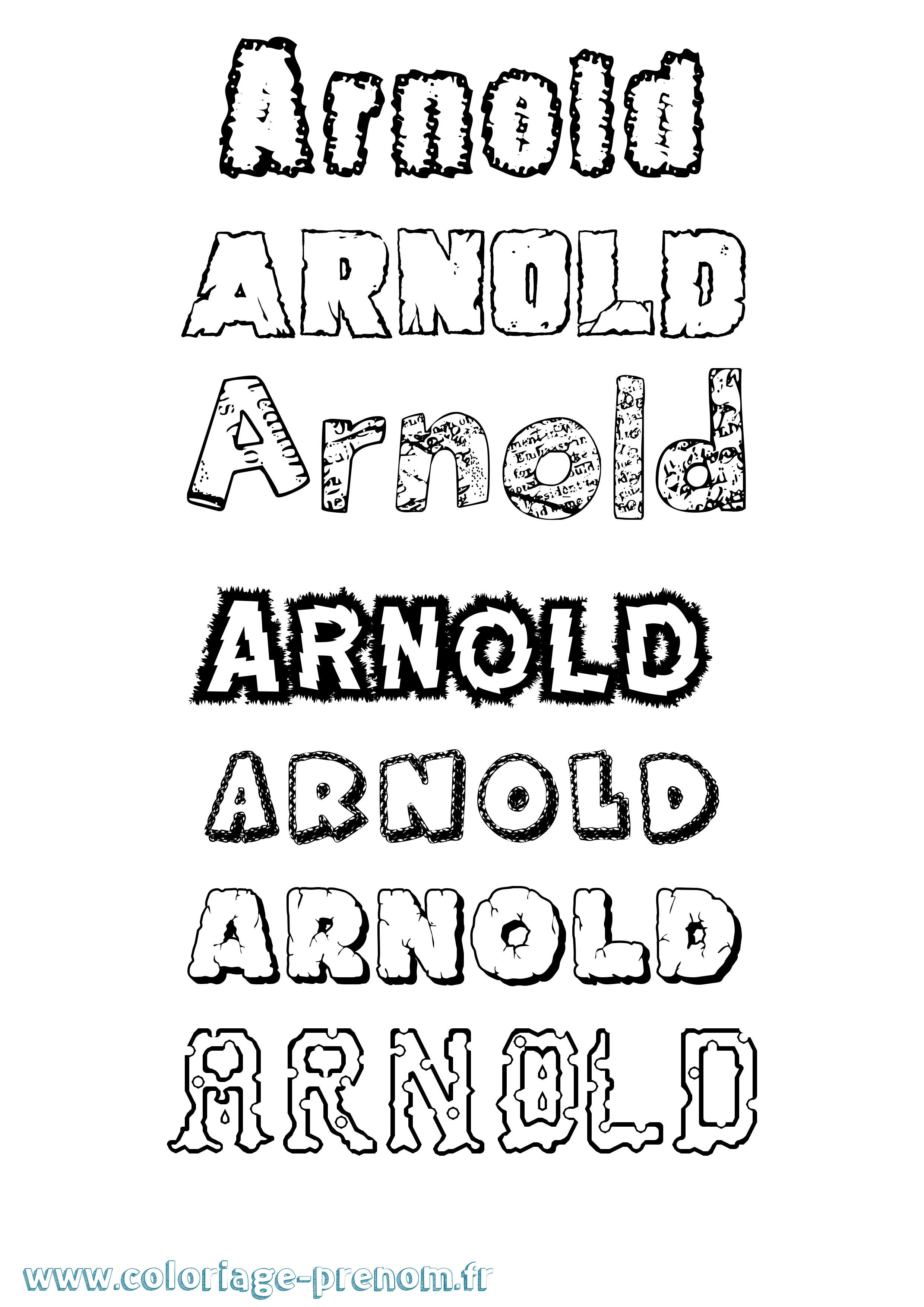 Coloriage prénom Arnold Destructuré