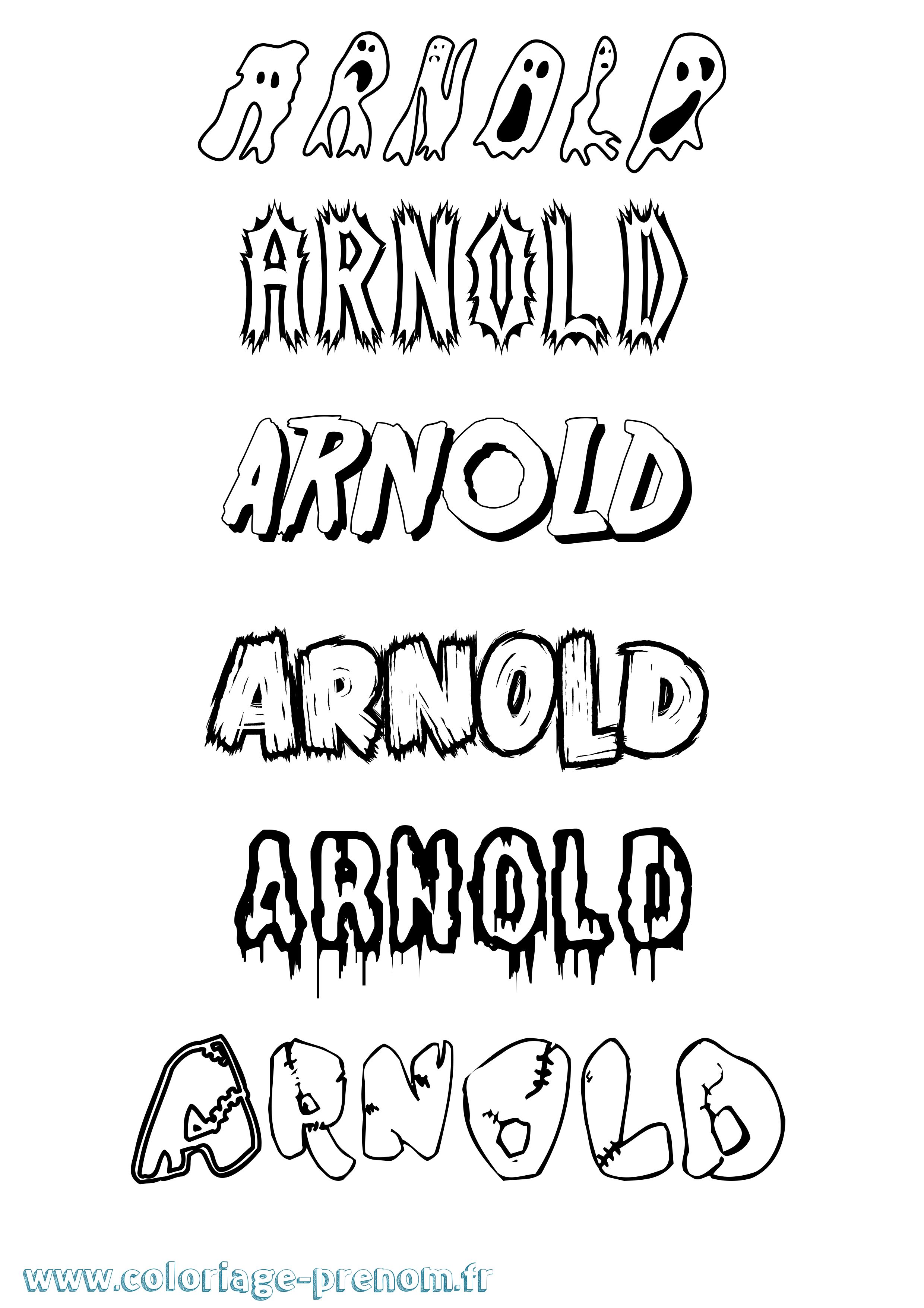 Coloriage Arnold Frisson Coloriage prénom Arnold Frisson