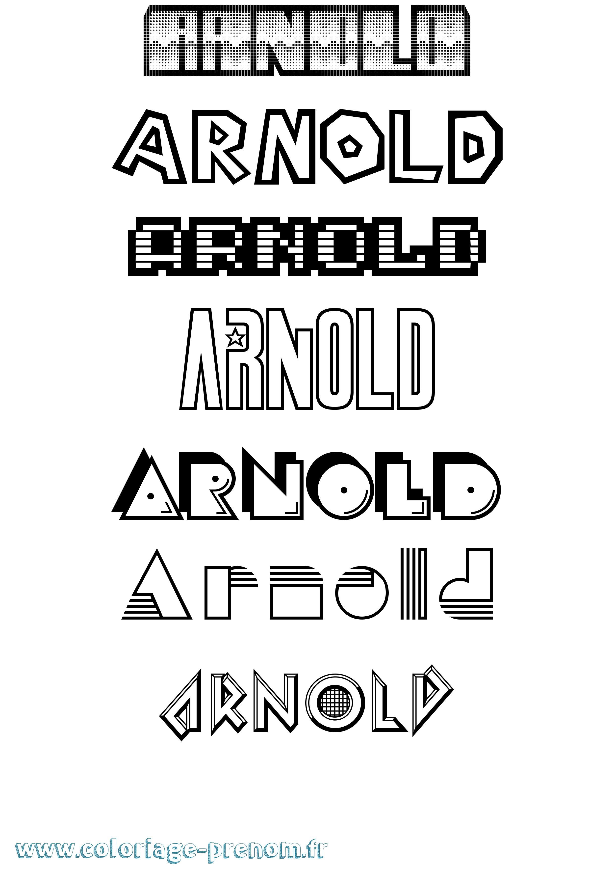 Coloriage Arnold Jeux Vidéos Coloriage prénom Arnold Jeux Vidéos