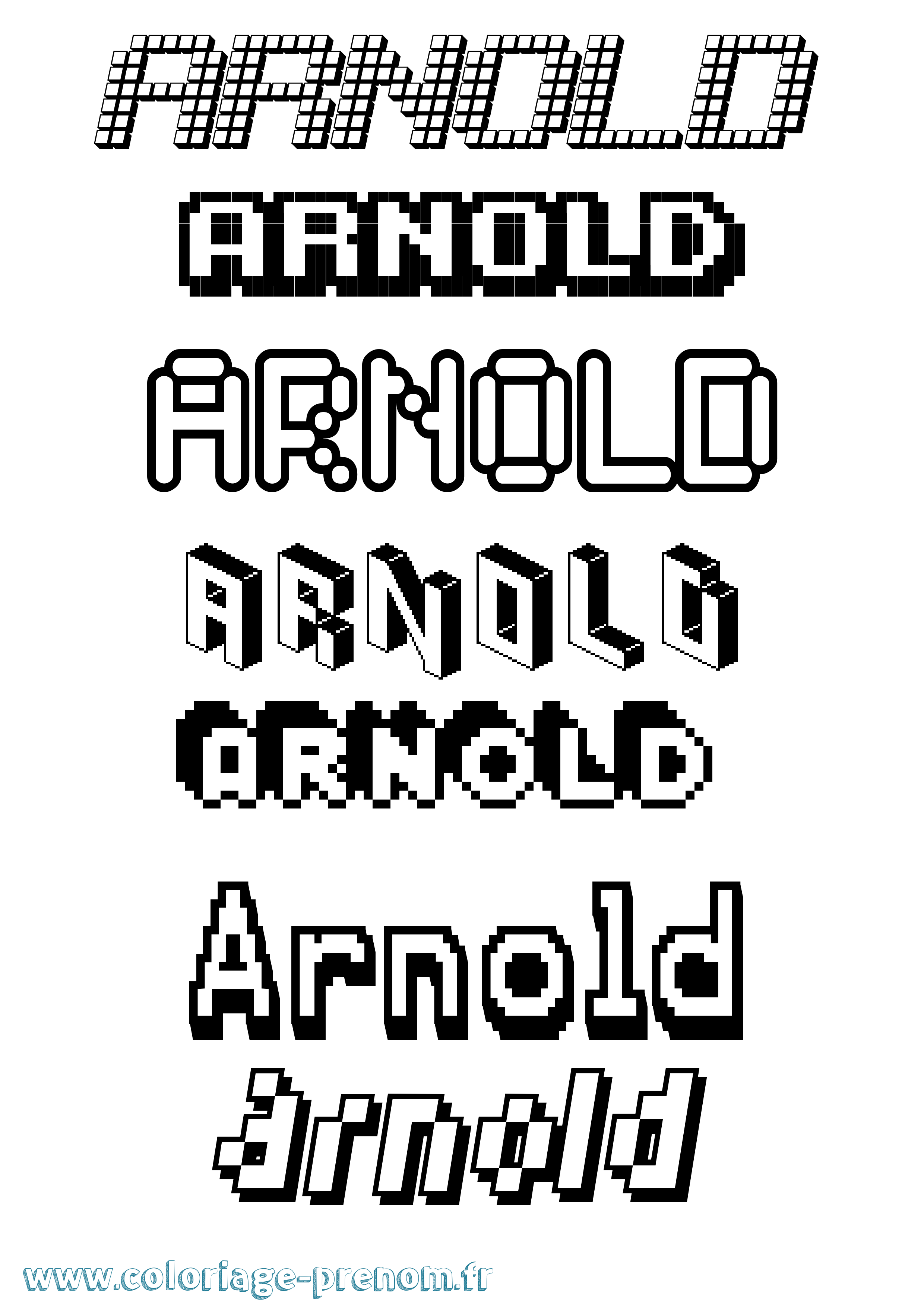 Coloriage Arnold Pixel Coloriage prénom Arnold Pixel
