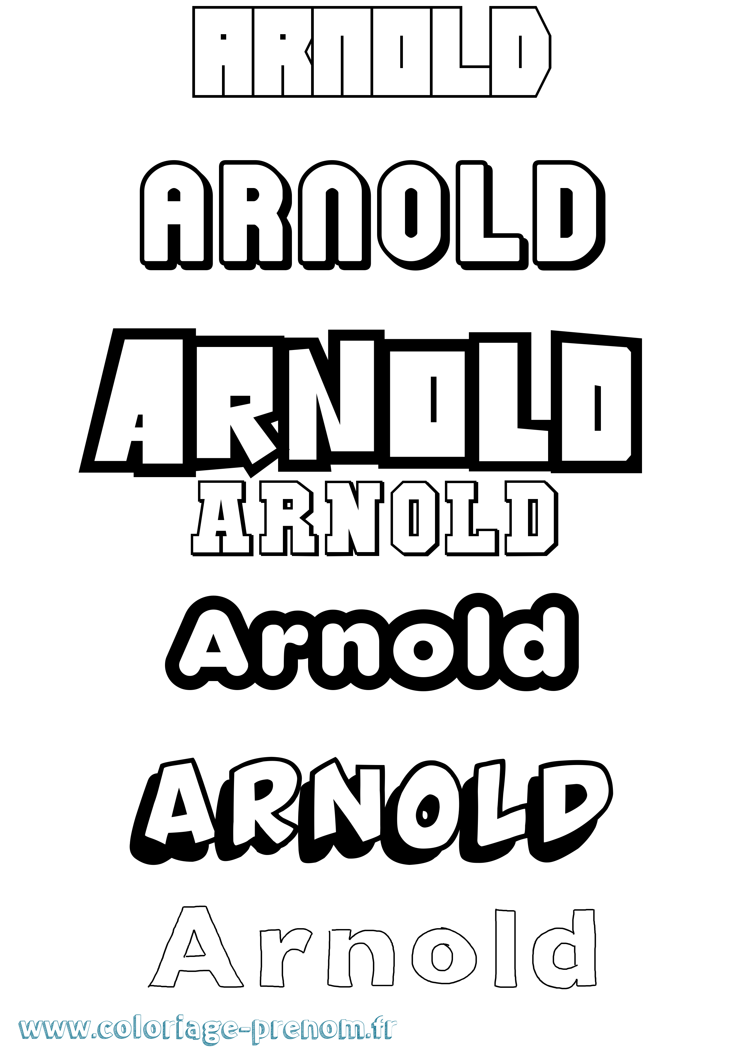 Coloriage Arnold Simple Coloriage prénom Arnold Simple