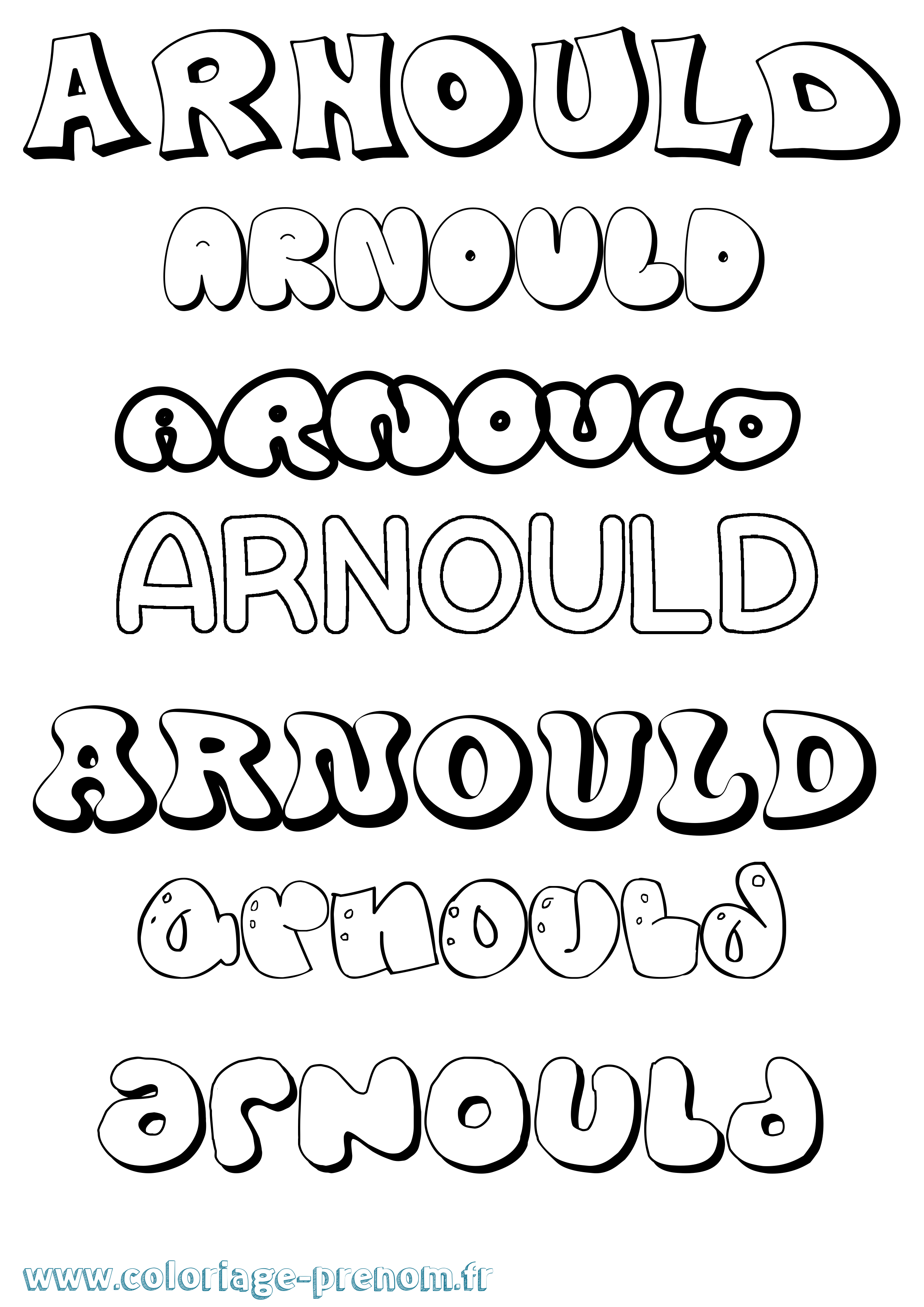 Coloriage prénom Arnould Bubble