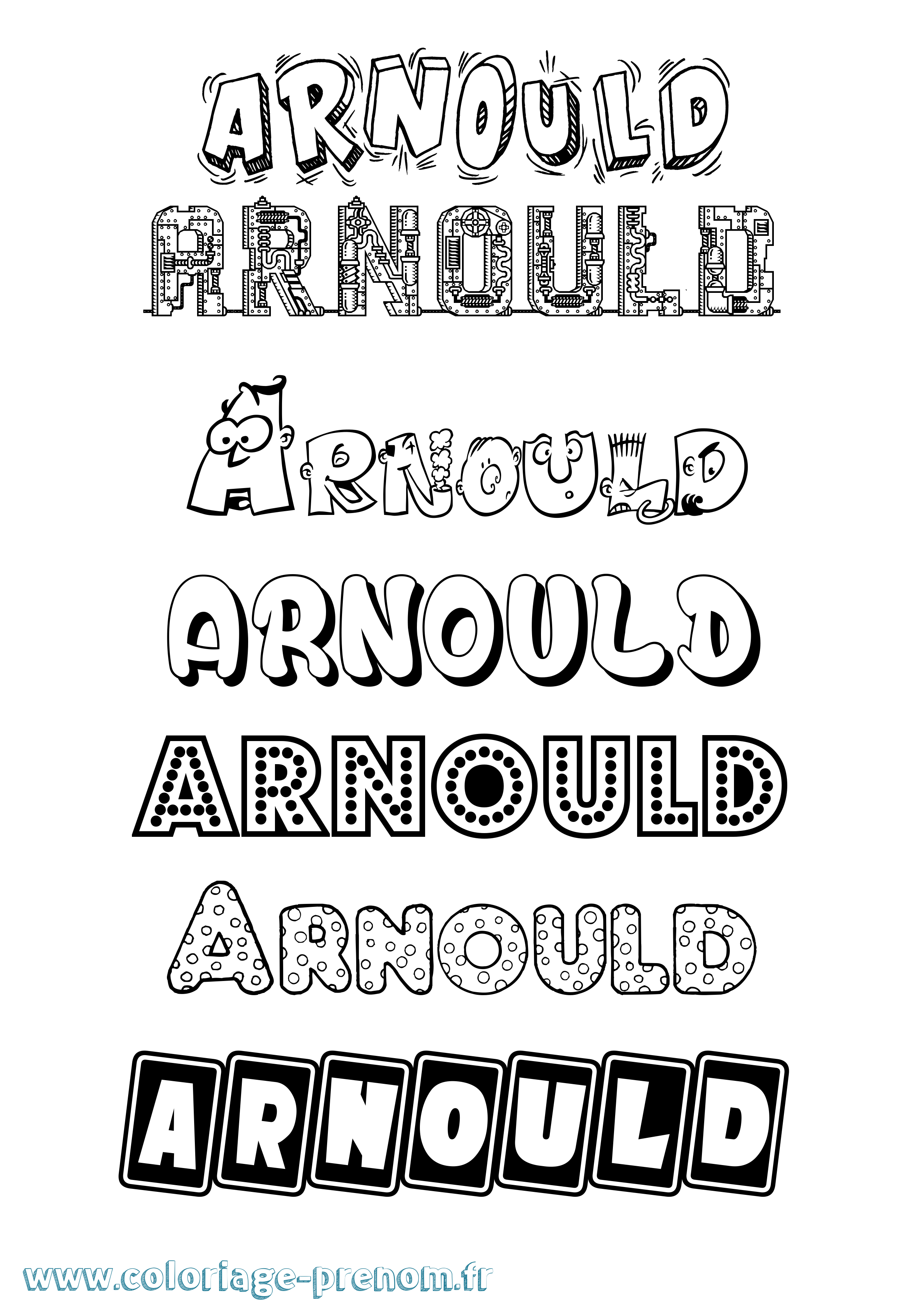 Coloriage prénom Arnould Fun