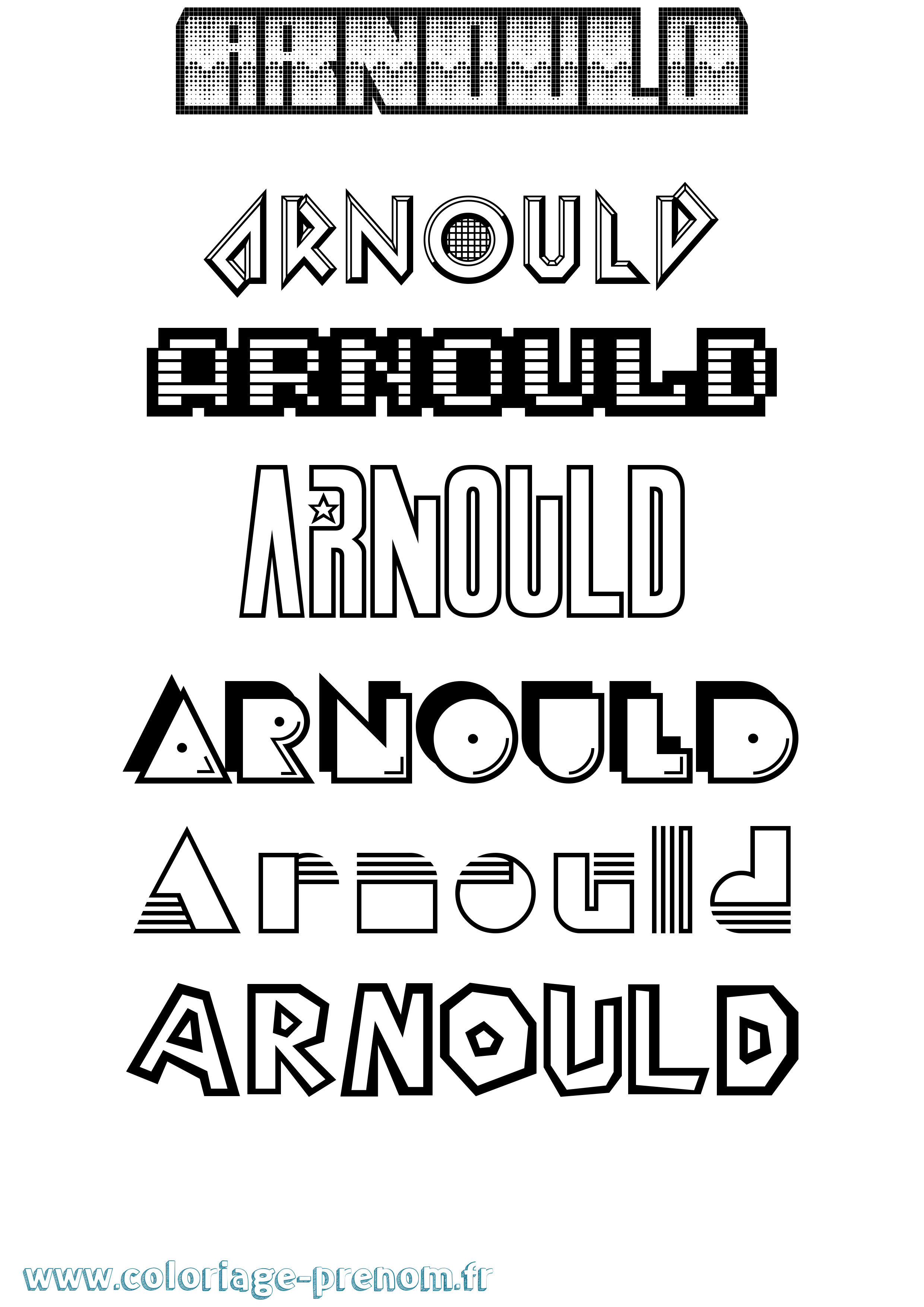 Coloriage prénom Arnould Jeux Vidéos