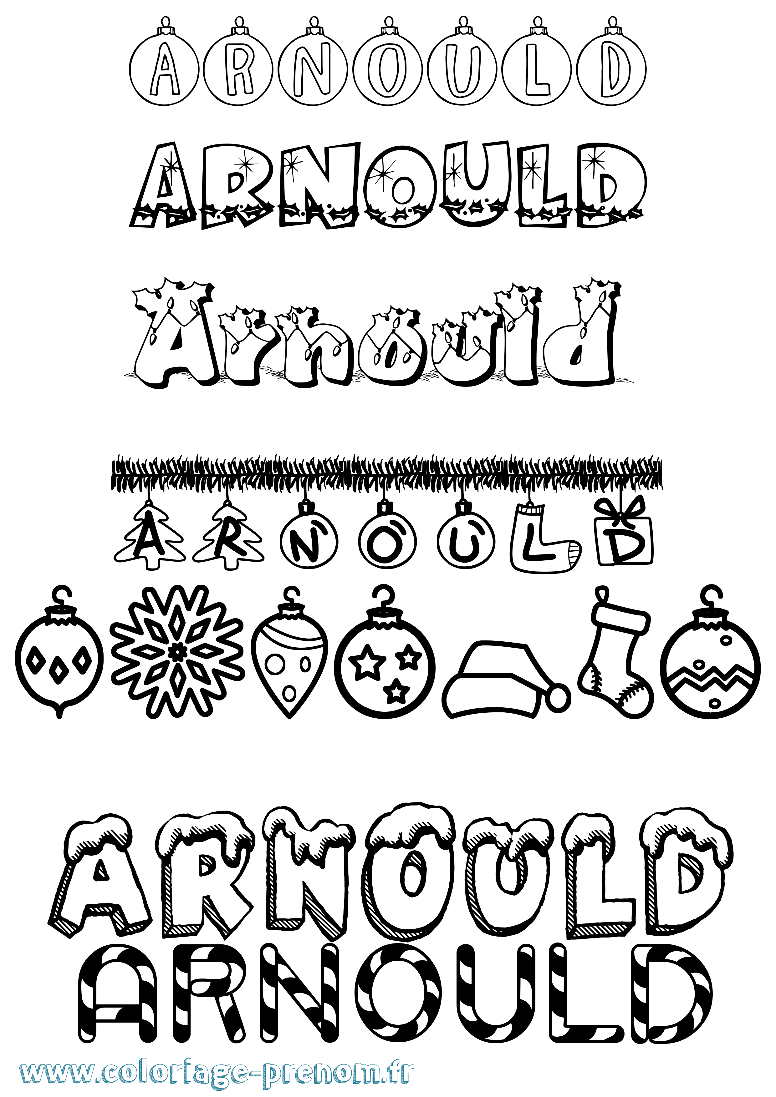 Coloriage prénom Arnould Noël