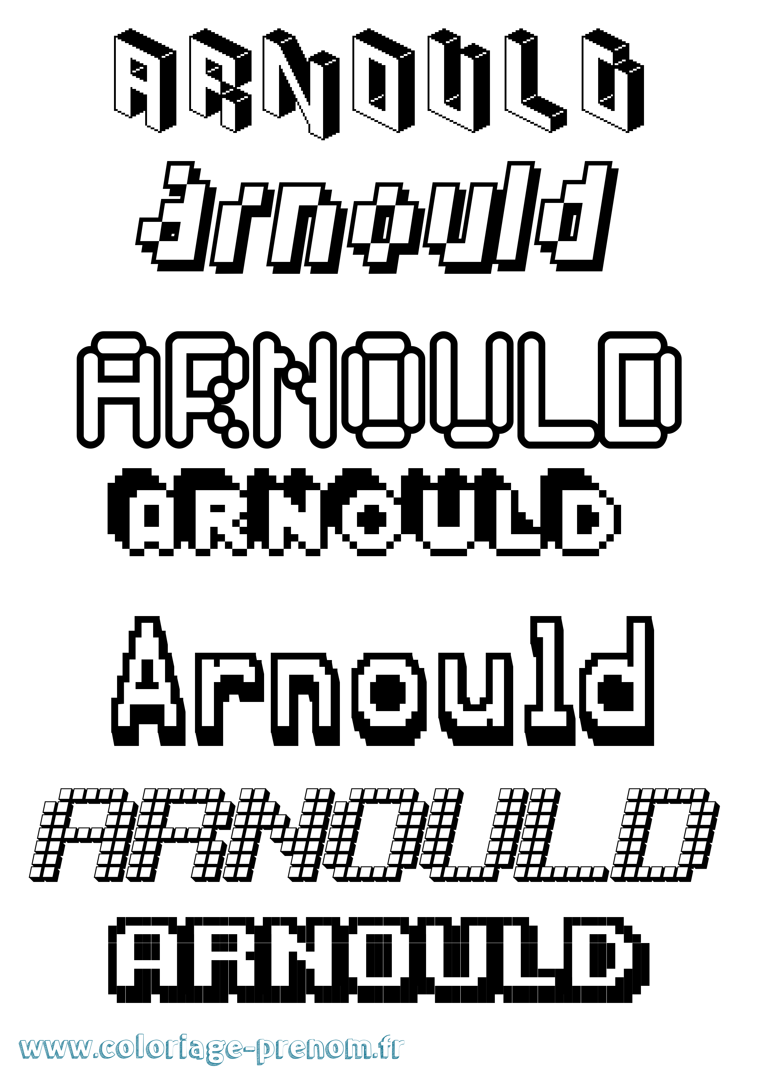 Coloriage prénom Arnould Pixel