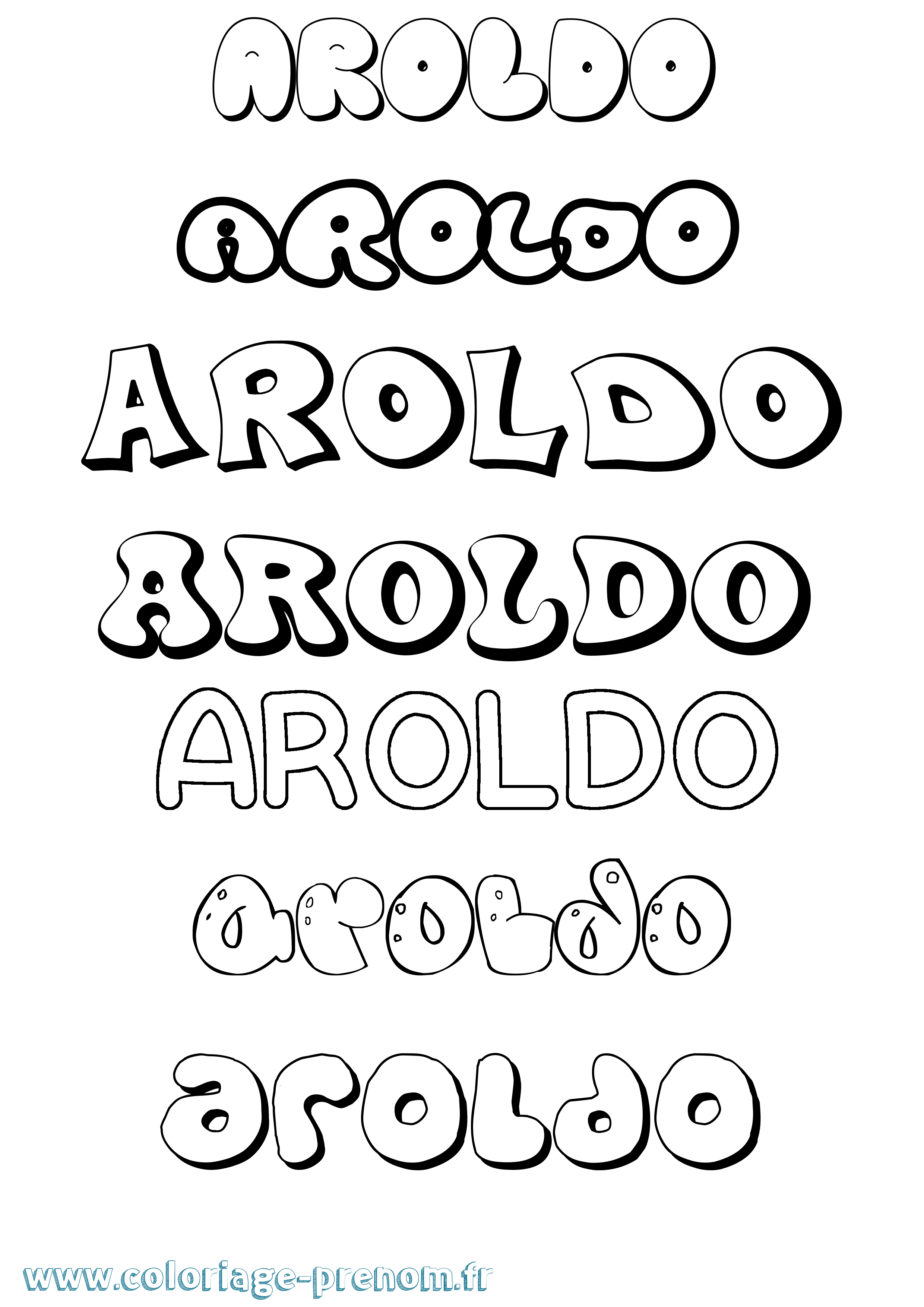 Coloriage prénom Aroldo Bubble