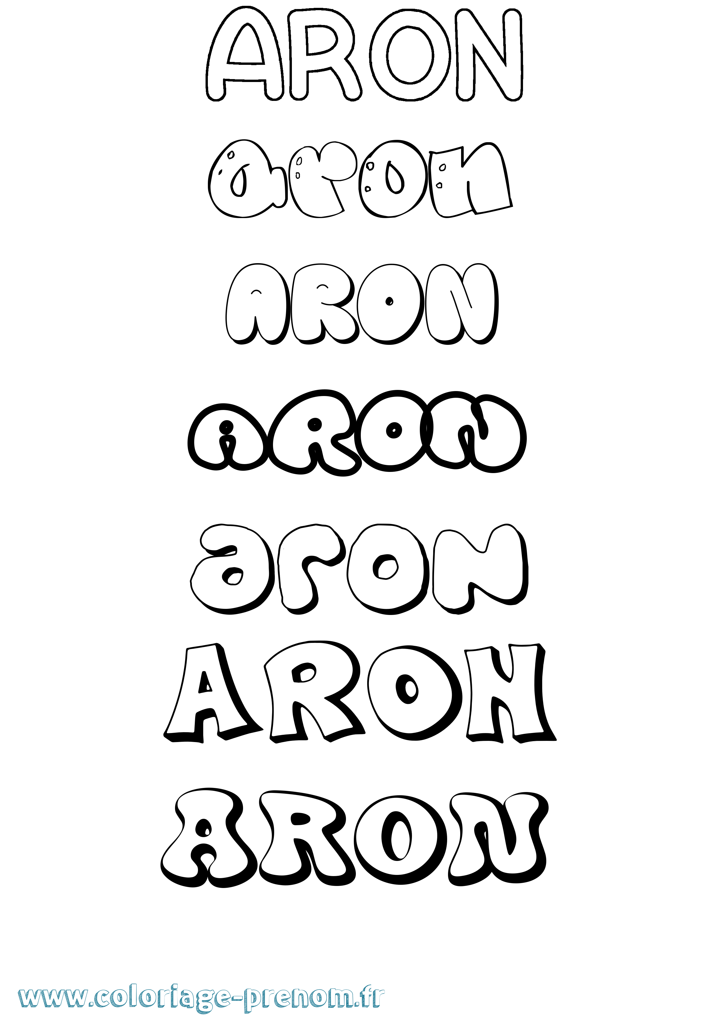 Coloriage prénom Aron