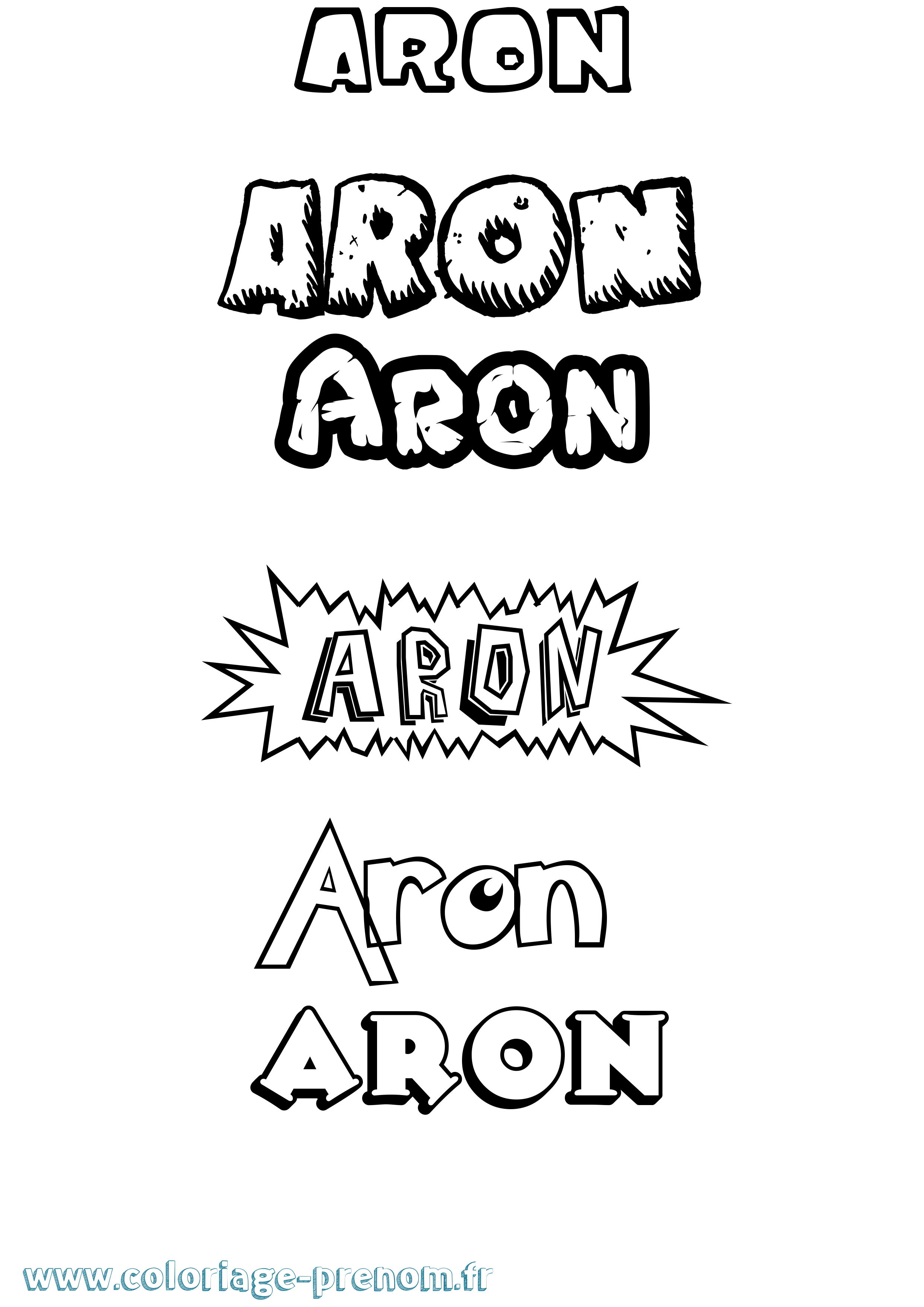 Coloriage prénom Aron Dessin Animé