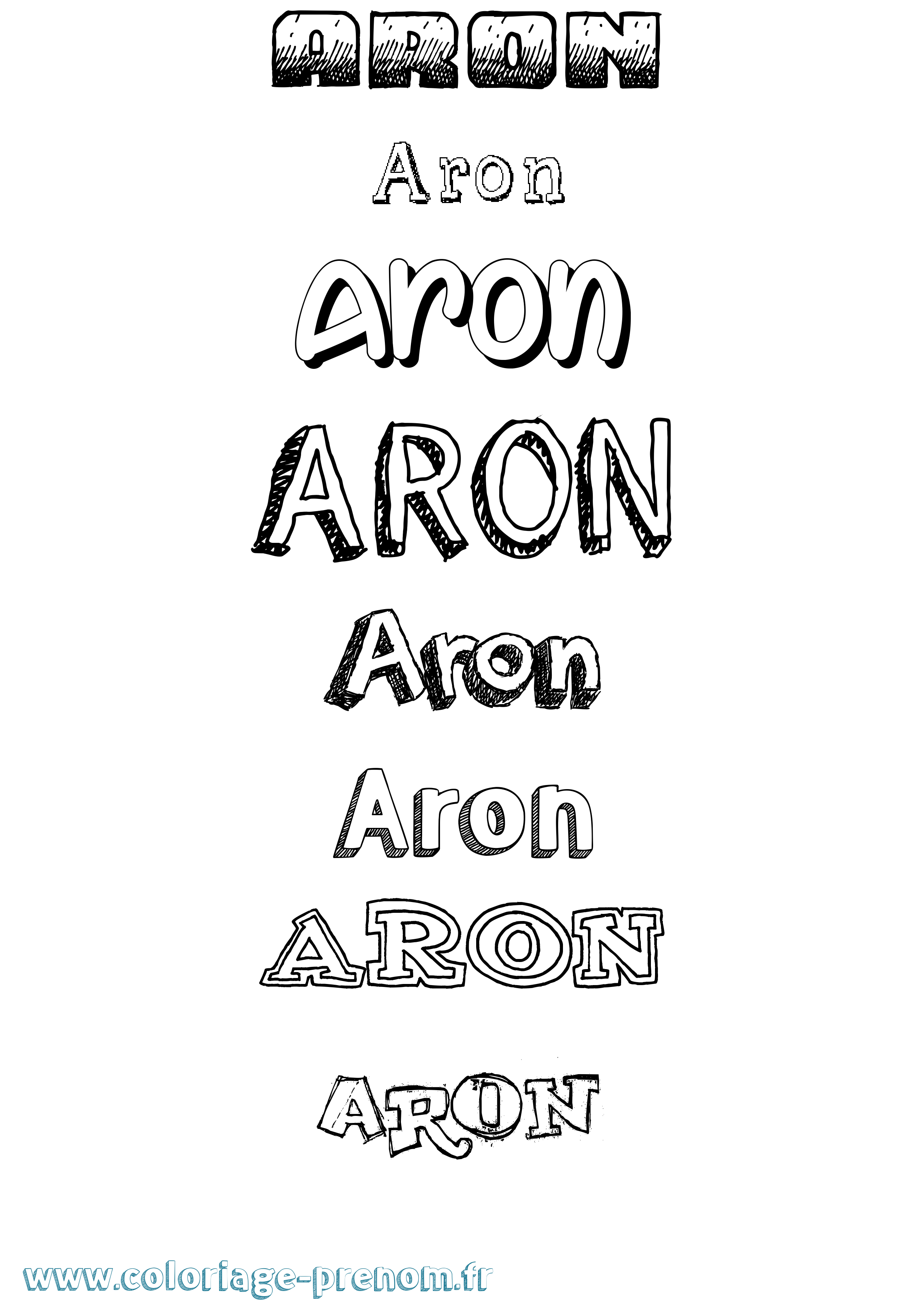 Coloriage prénom Aron Dessiné