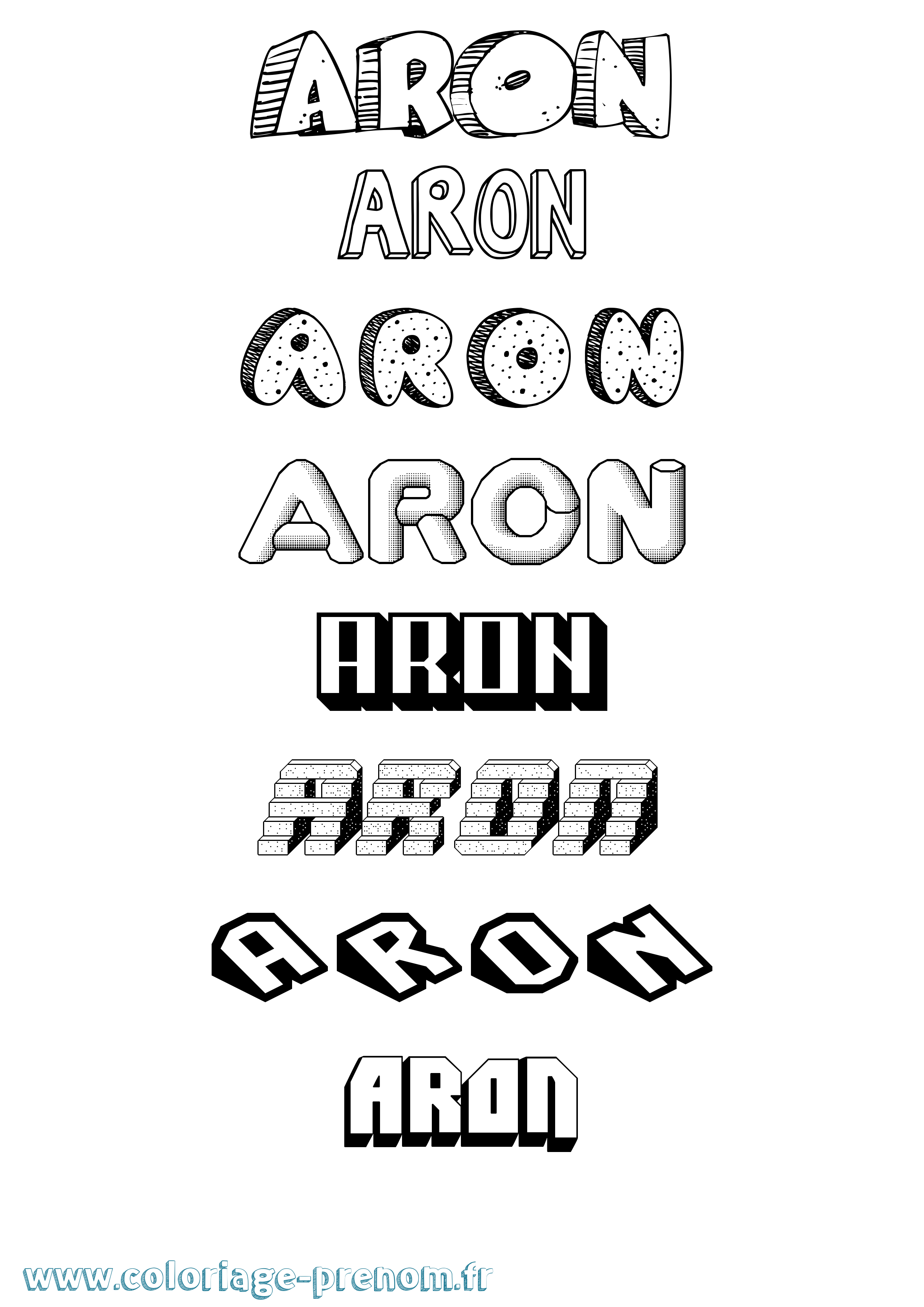 Coloriage prénom Aron