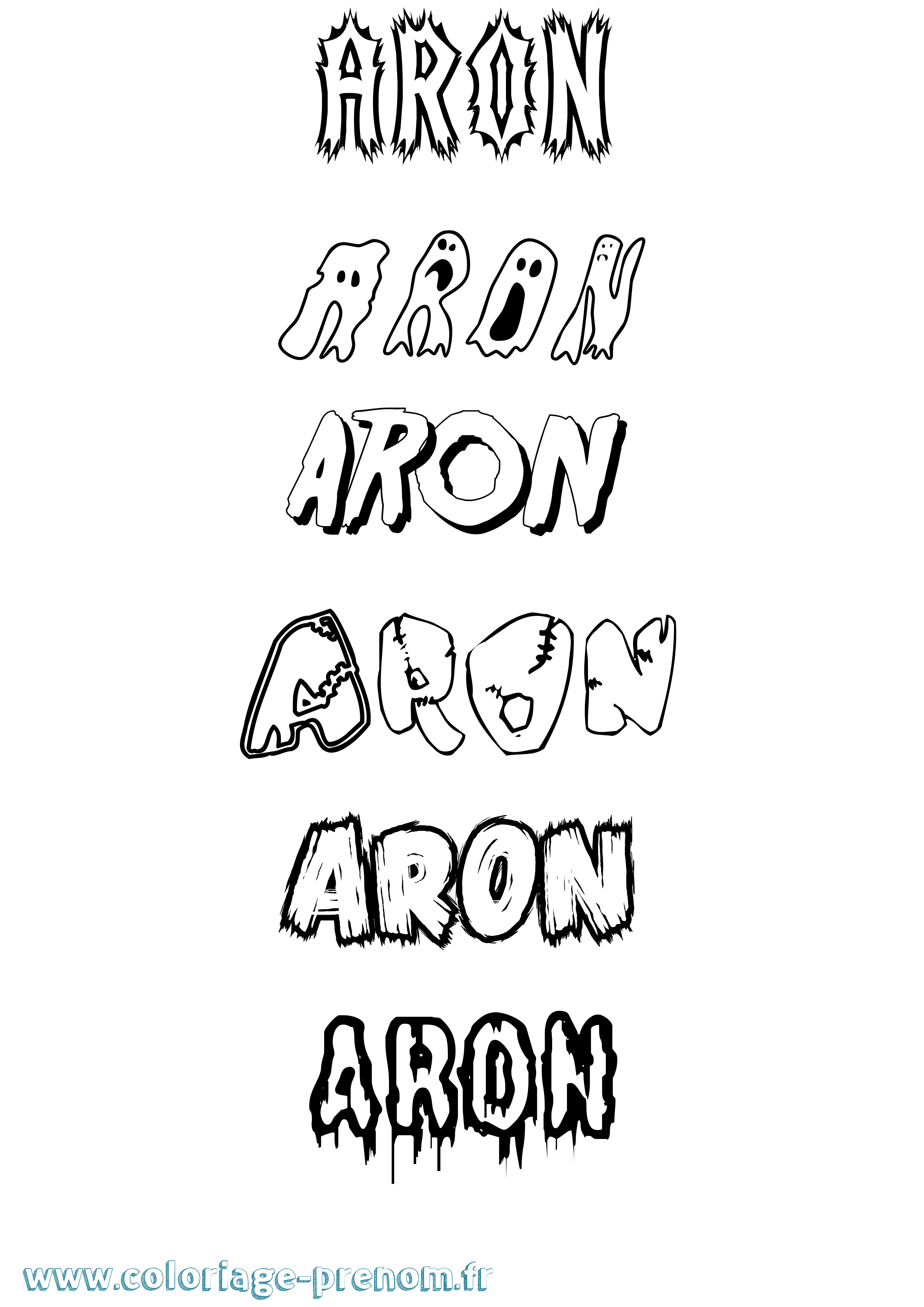 Coloriage prénom Aron Frisson