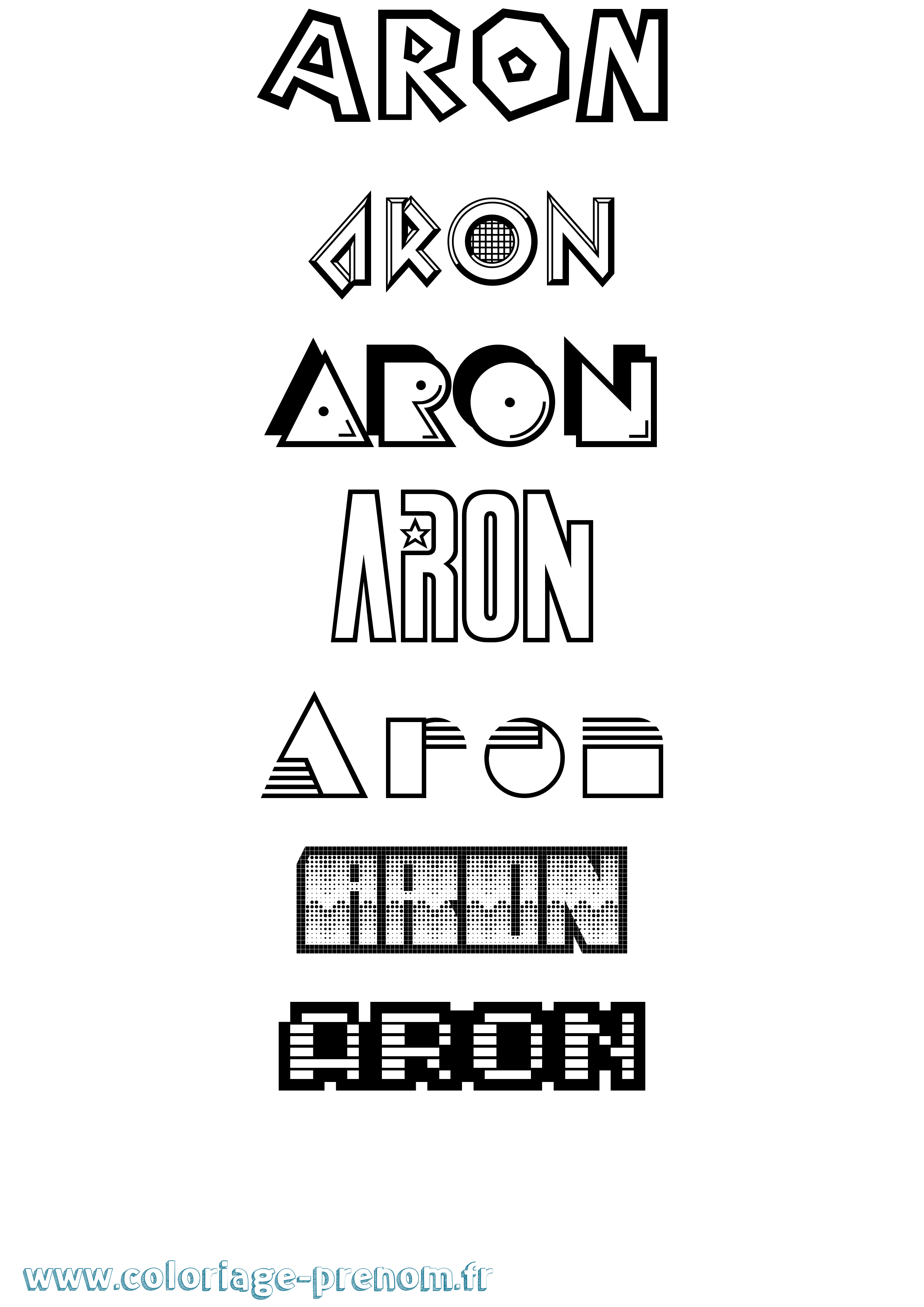 Coloriage prénom Aron Jeux Vidéos