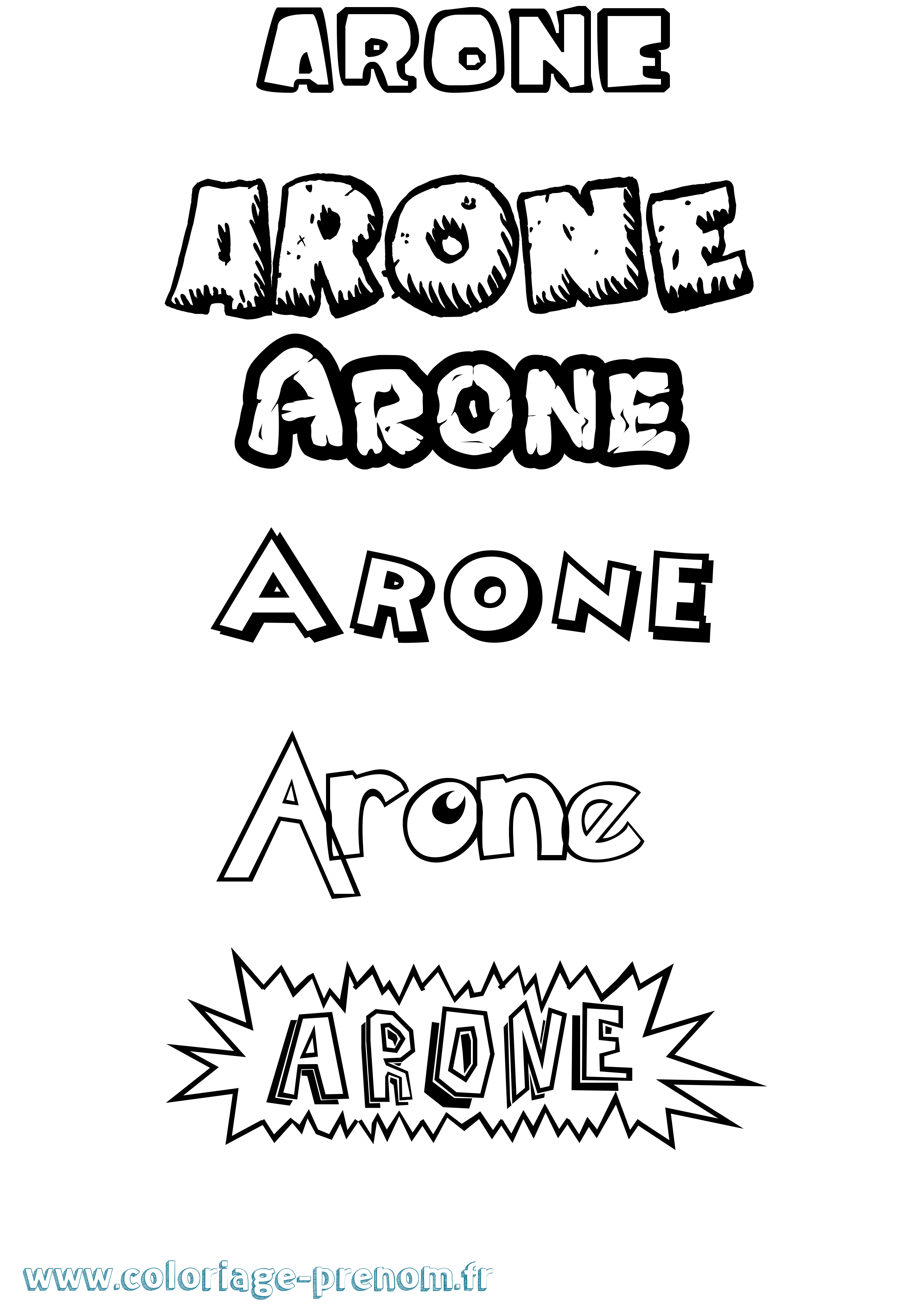 Coloriage prénom Arone Dessin Animé