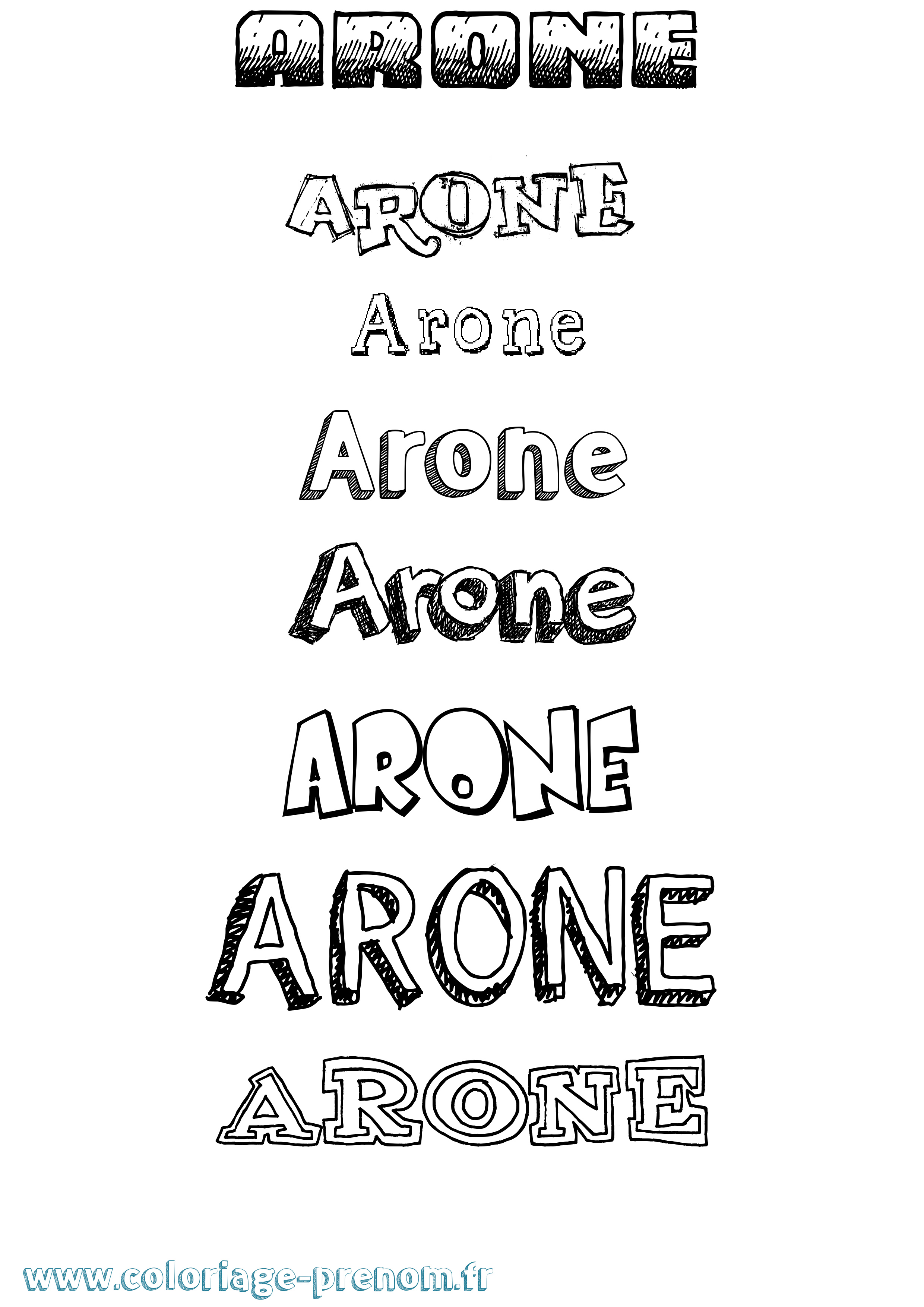 Coloriage prénom Arone Dessiné