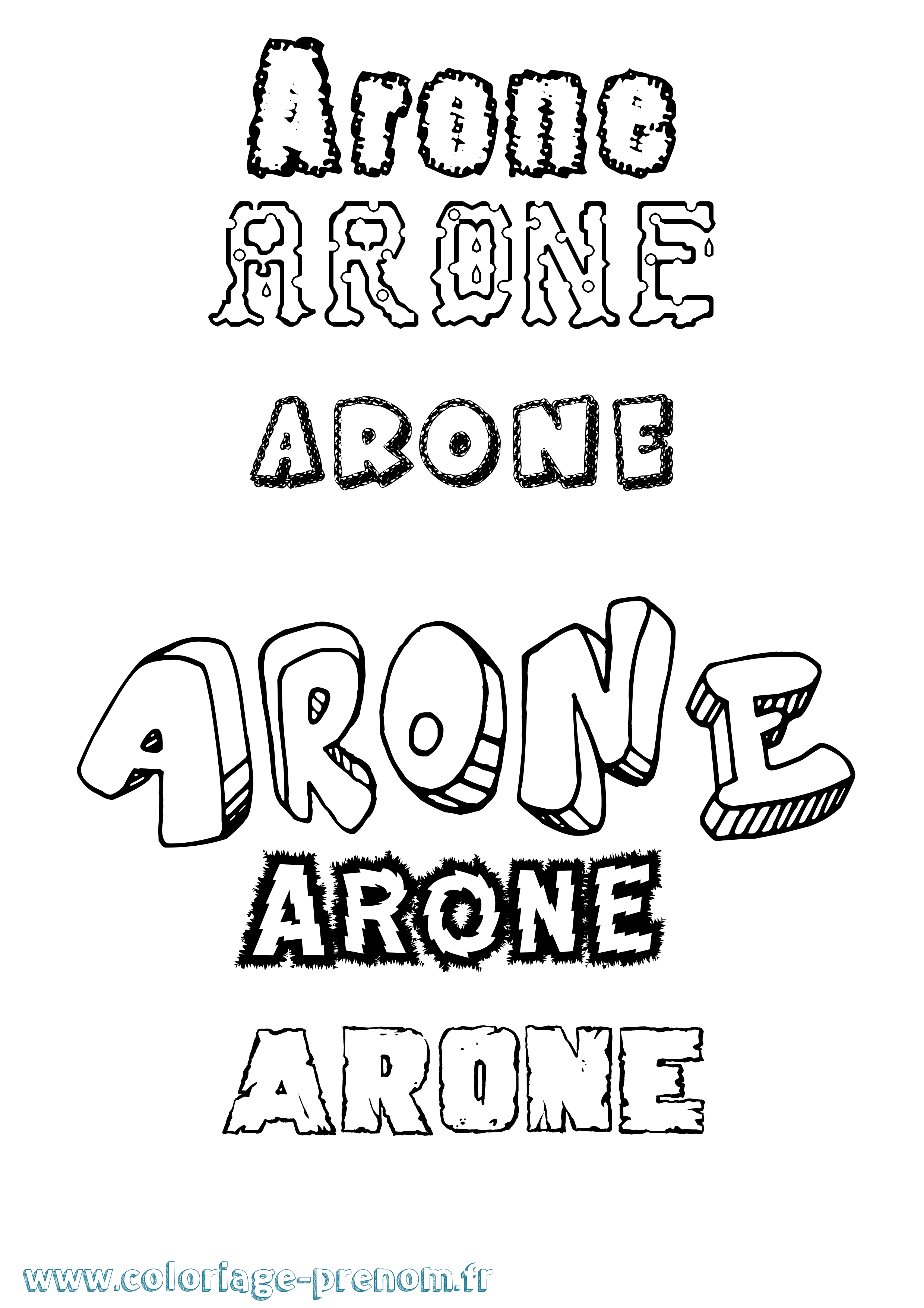 Coloriage prénom Arone Destructuré