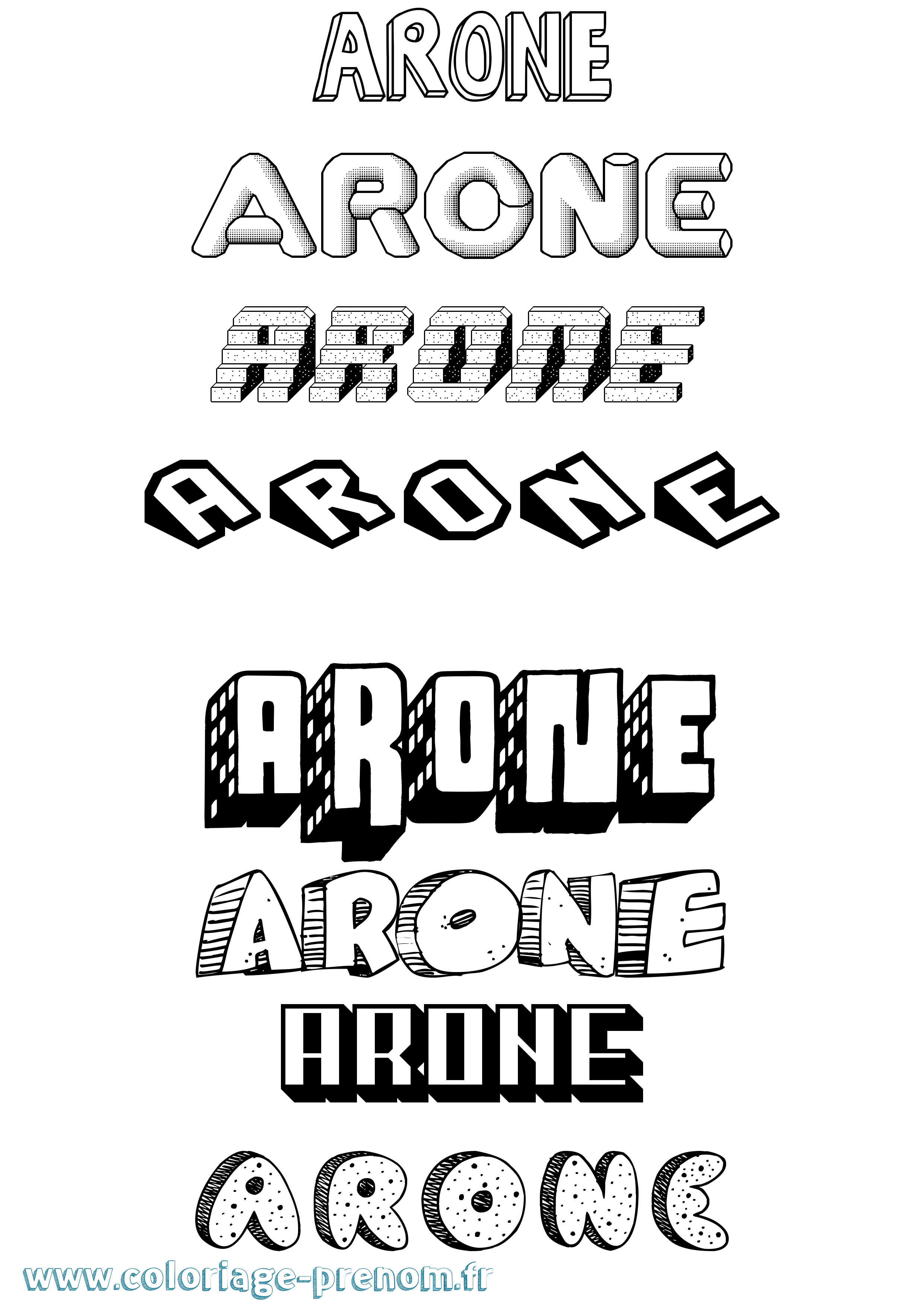 Coloriage prénom Arone