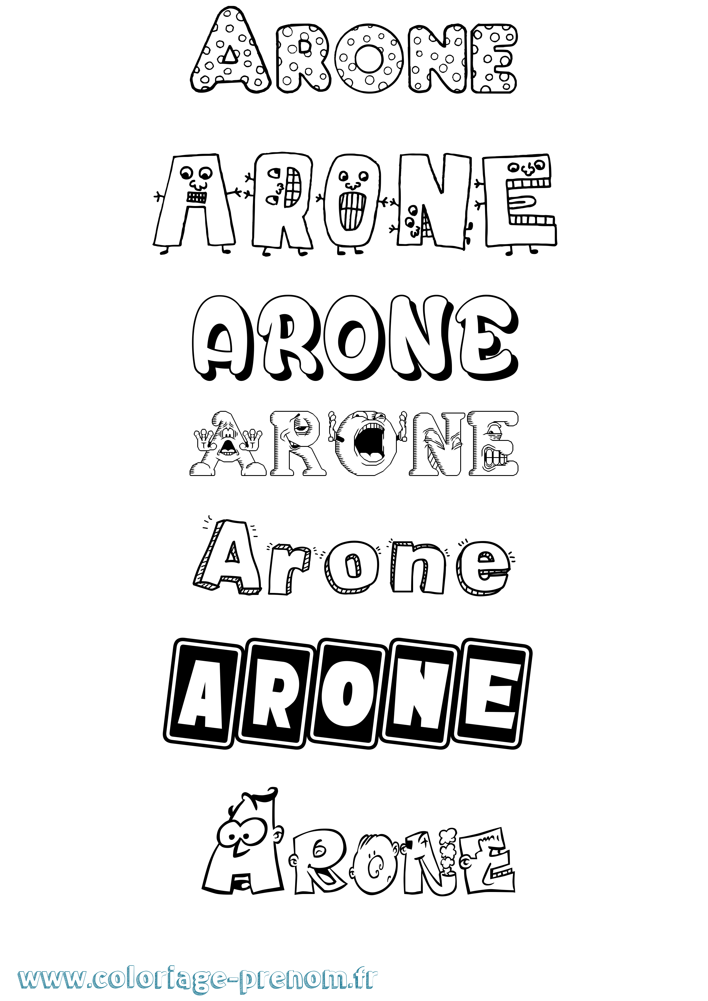 Coloriage prénom Arone Fun