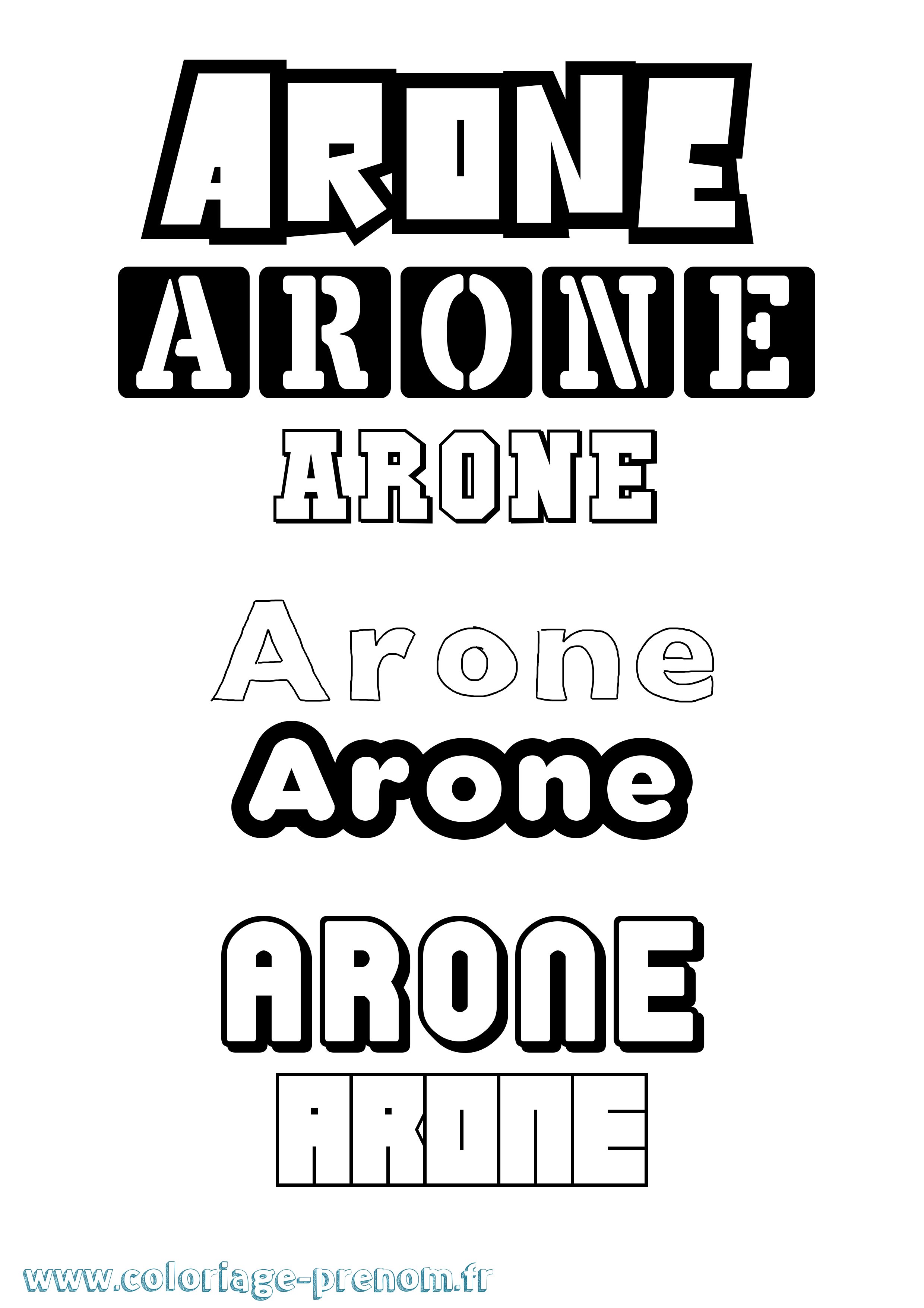 Coloriage prénom Arone Simple