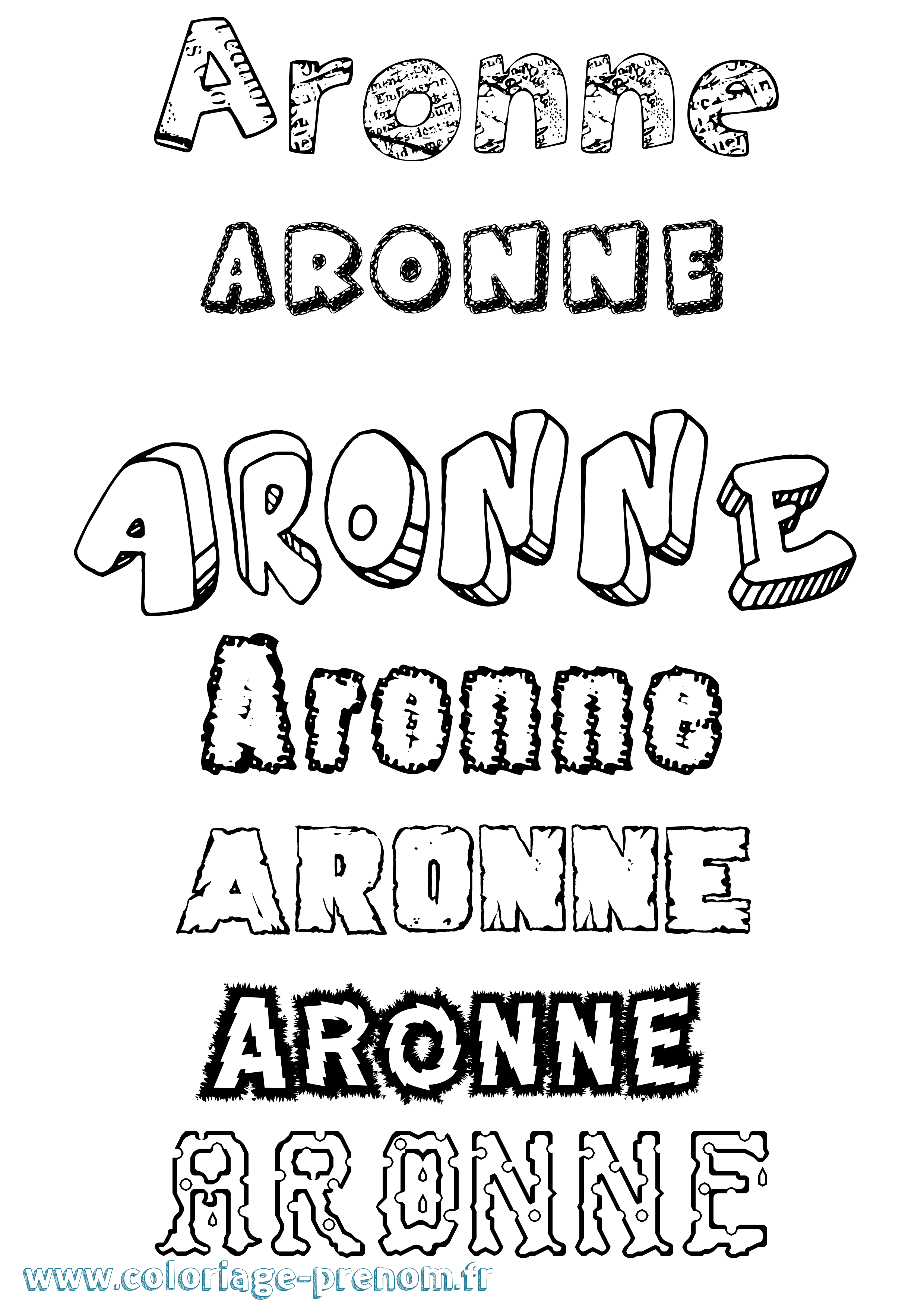 Coloriage prénom Aronne Destructuré