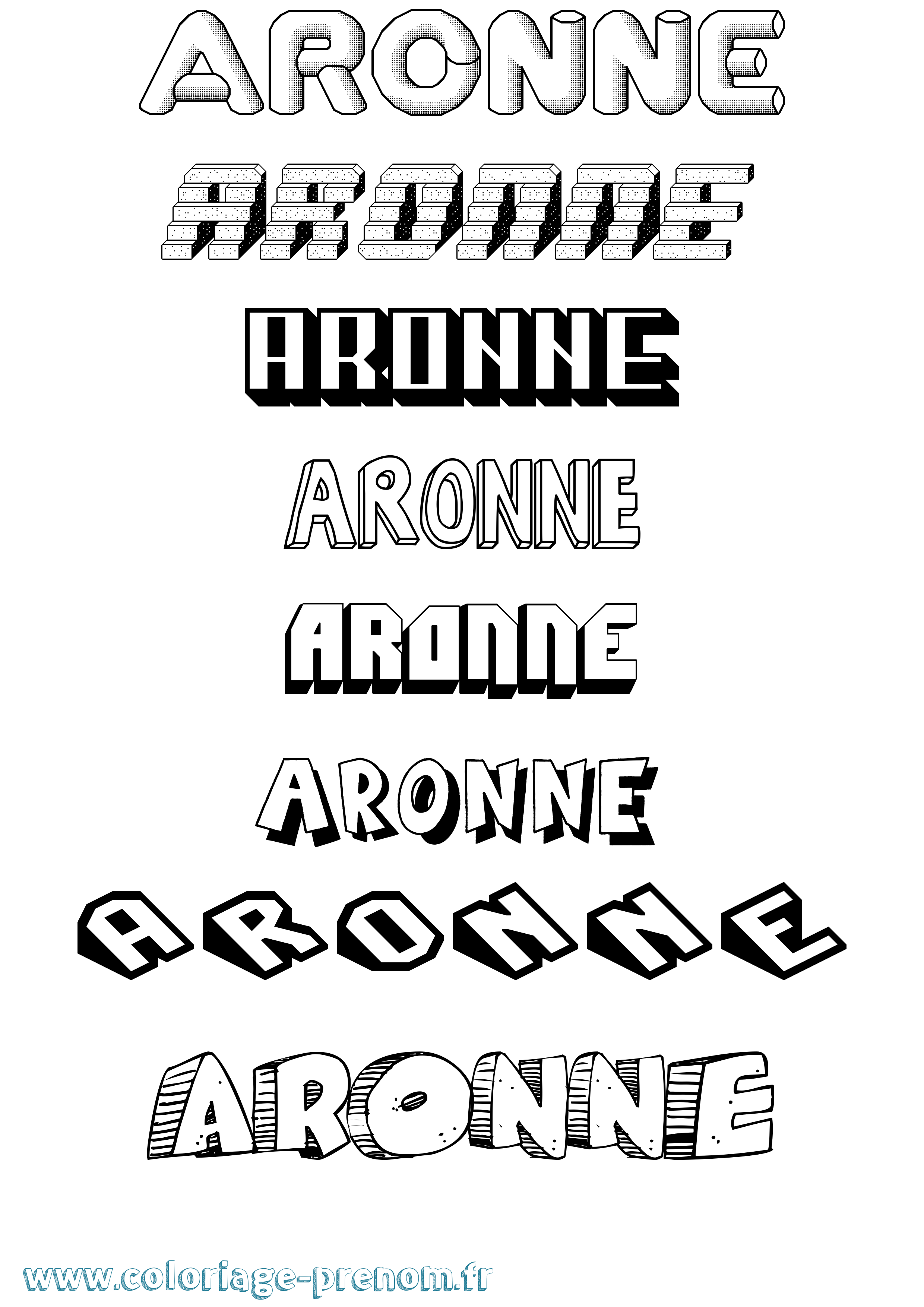 Coloriage prénom Aronne Effet 3D