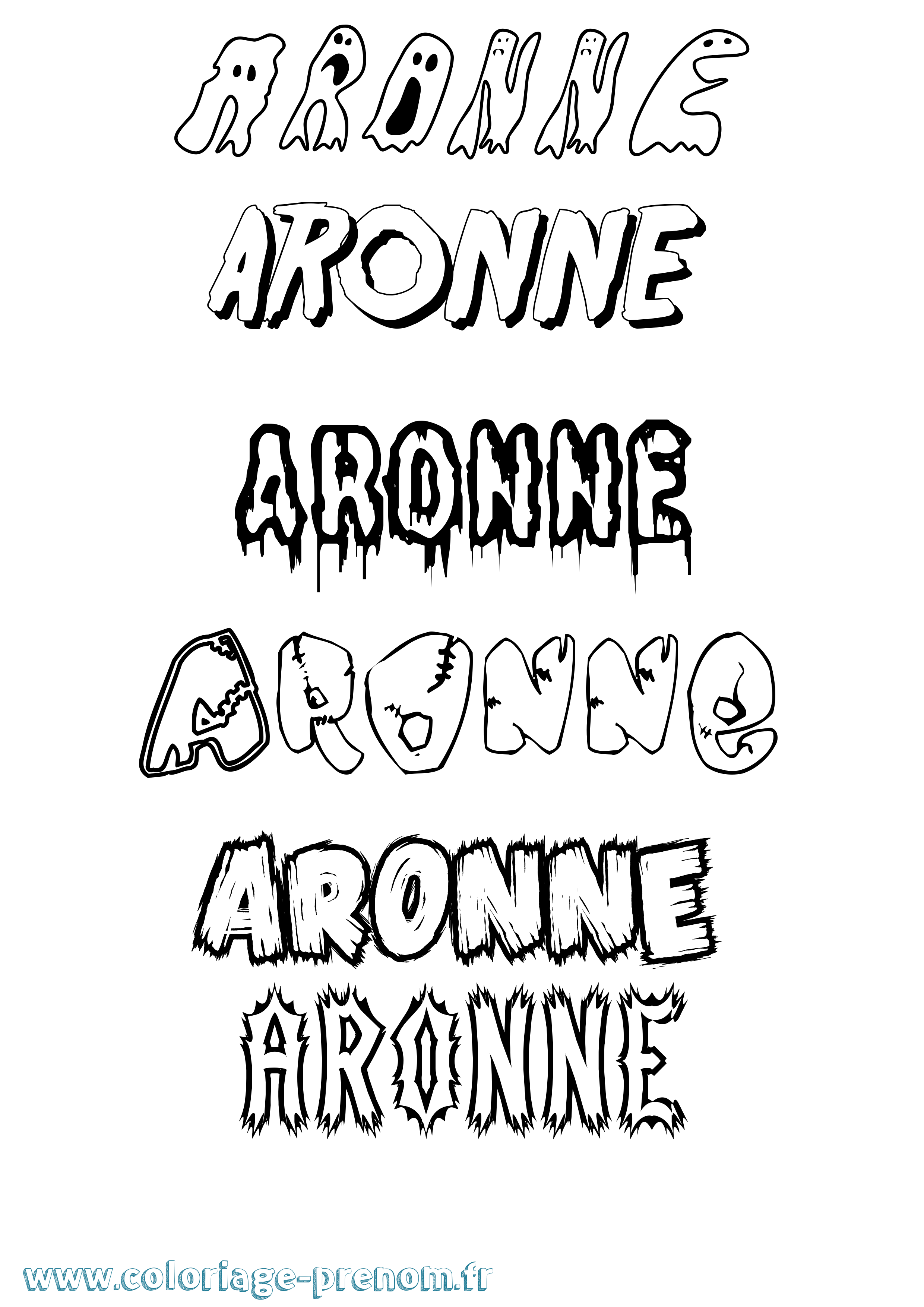 Coloriage prénom Aronne Frisson