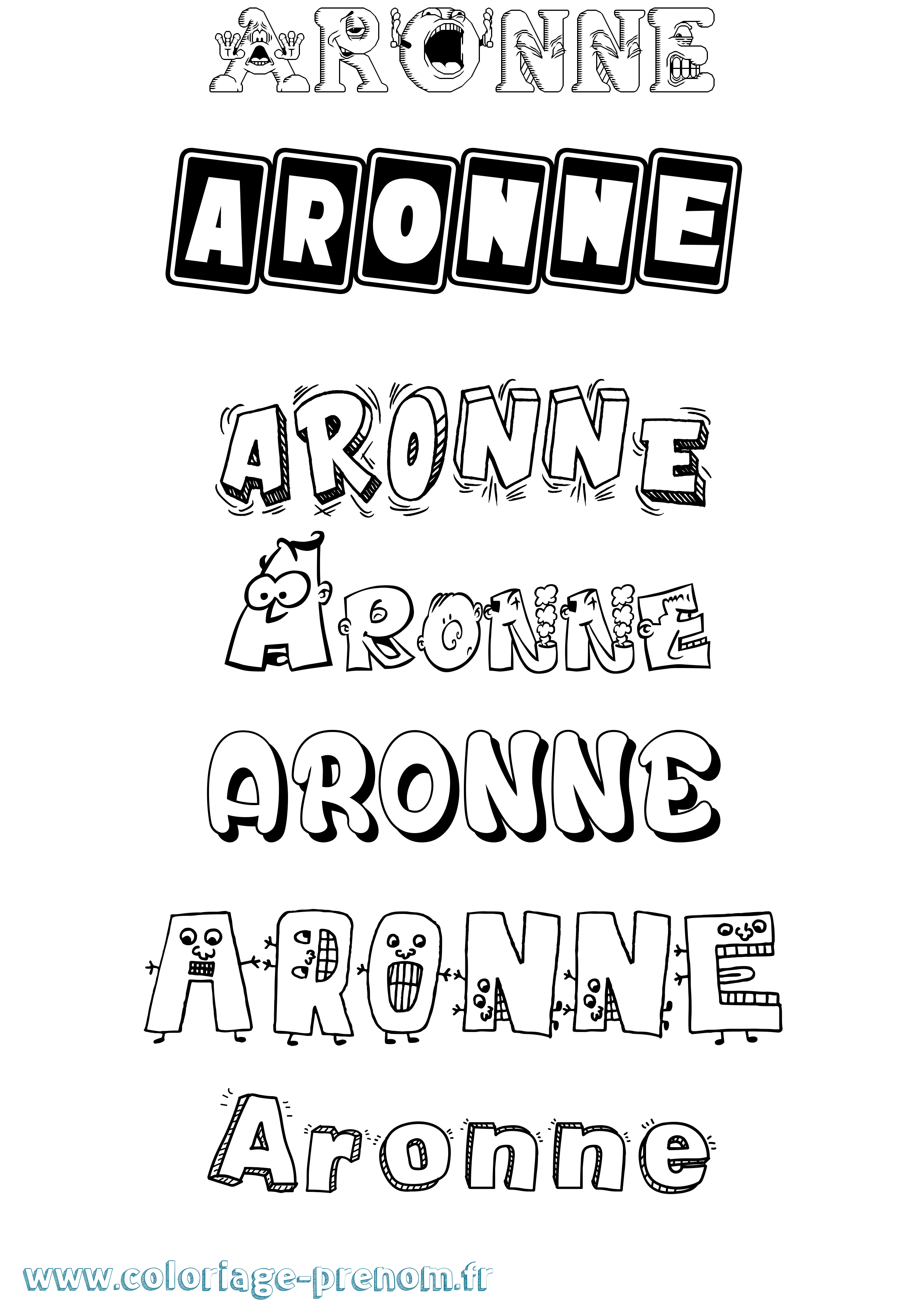 Coloriage prénom Aronne Fun