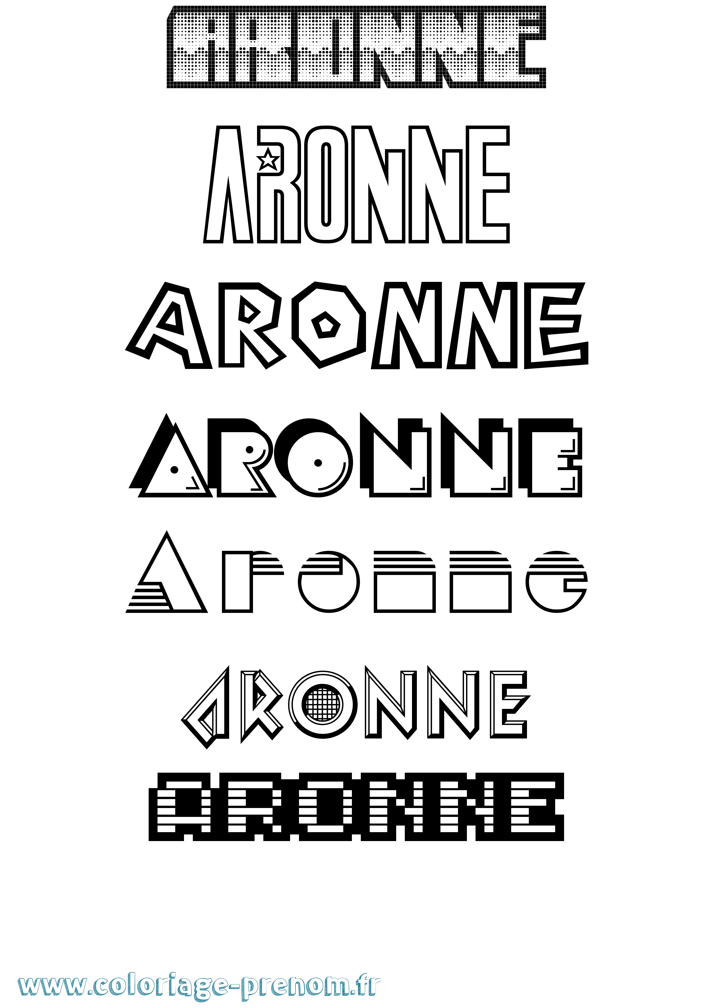 Coloriage prénom Aronne Jeux Vidéos