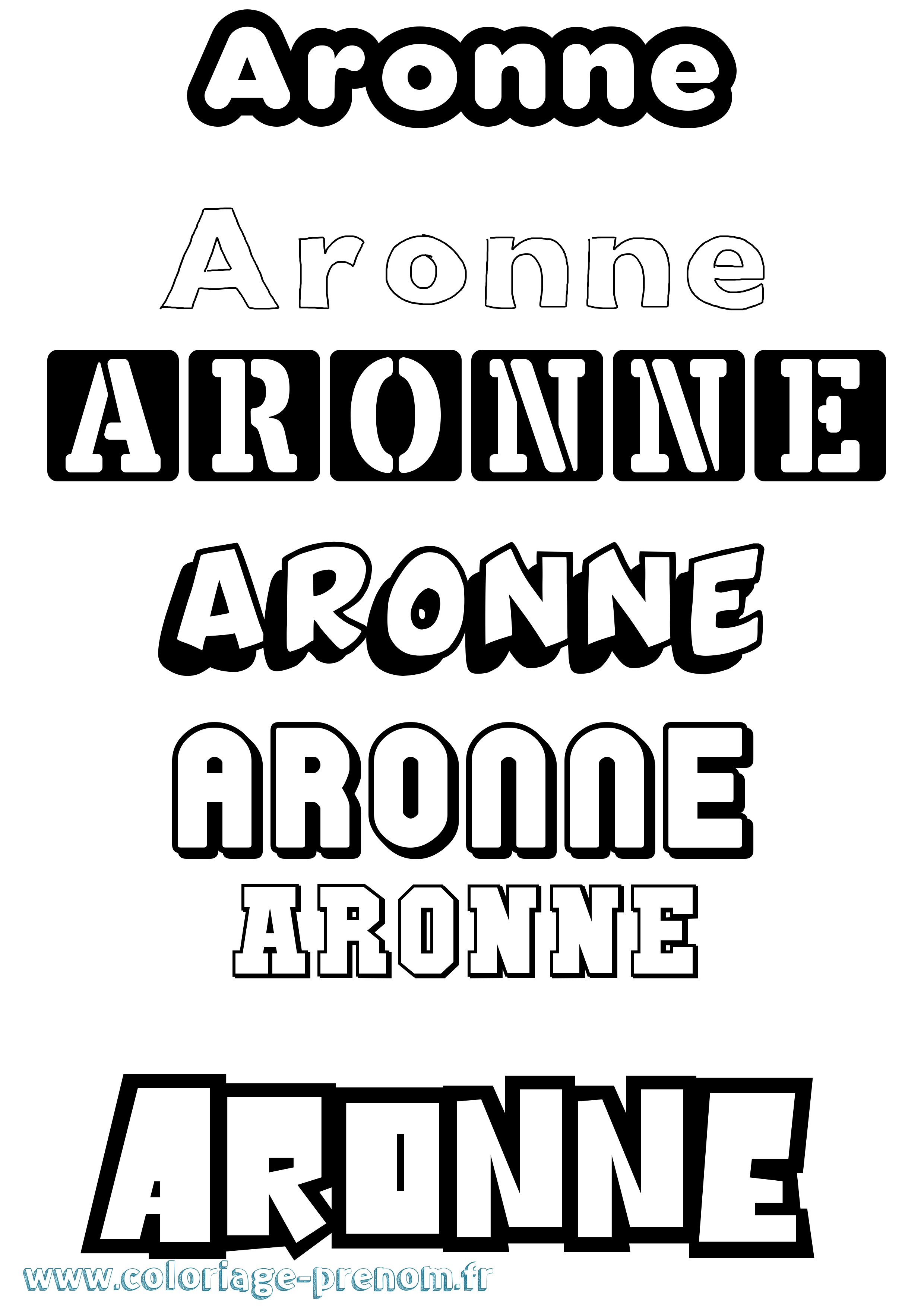Coloriage prénom Aronne Simple