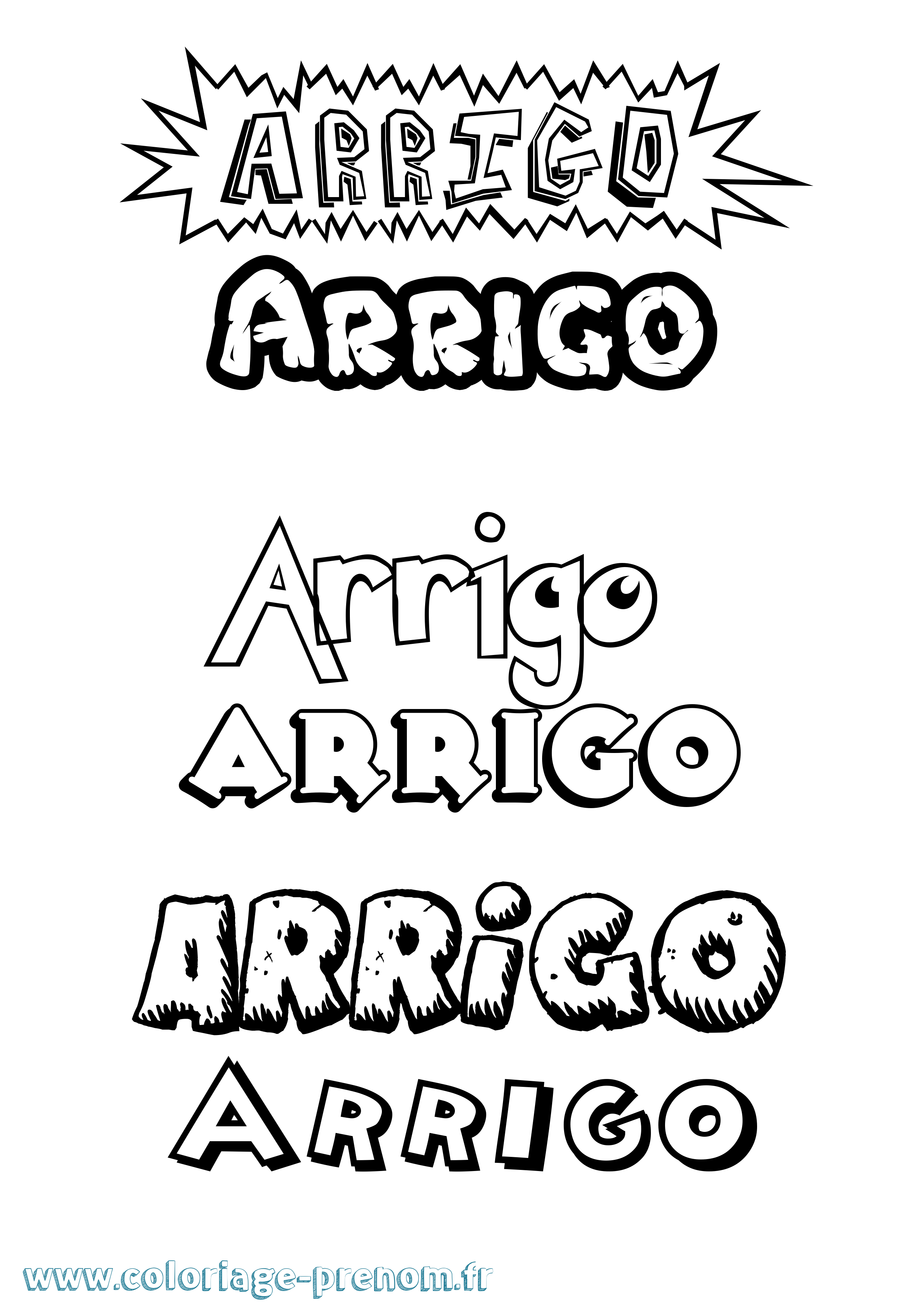 Coloriage prénom Arrigo Dessin Animé