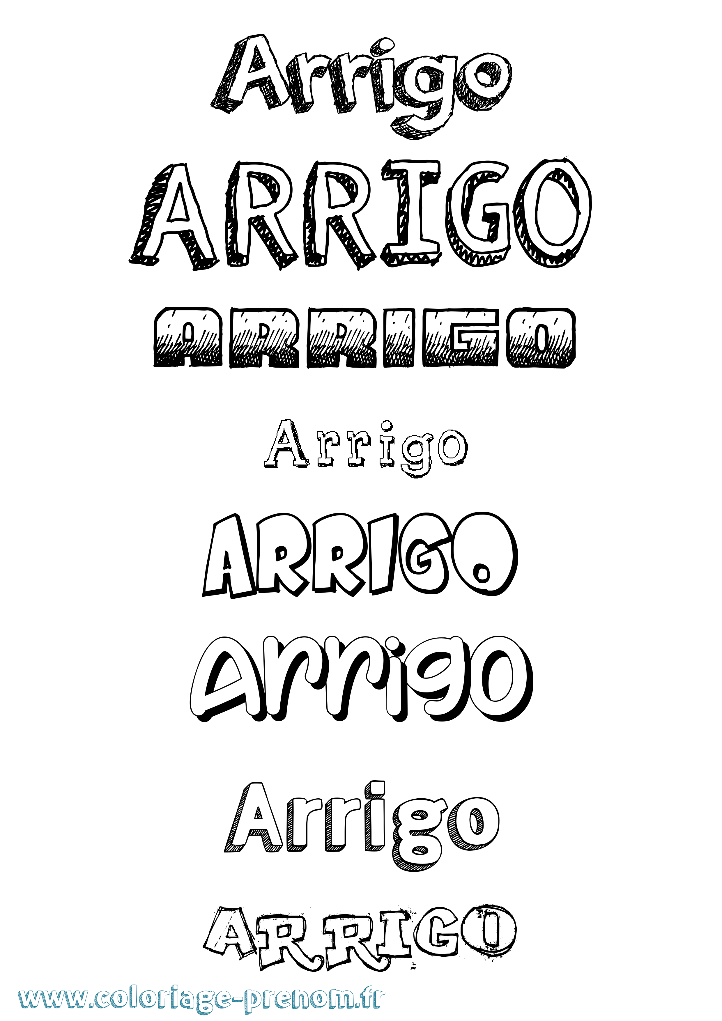 Coloriage prénom Arrigo Dessiné