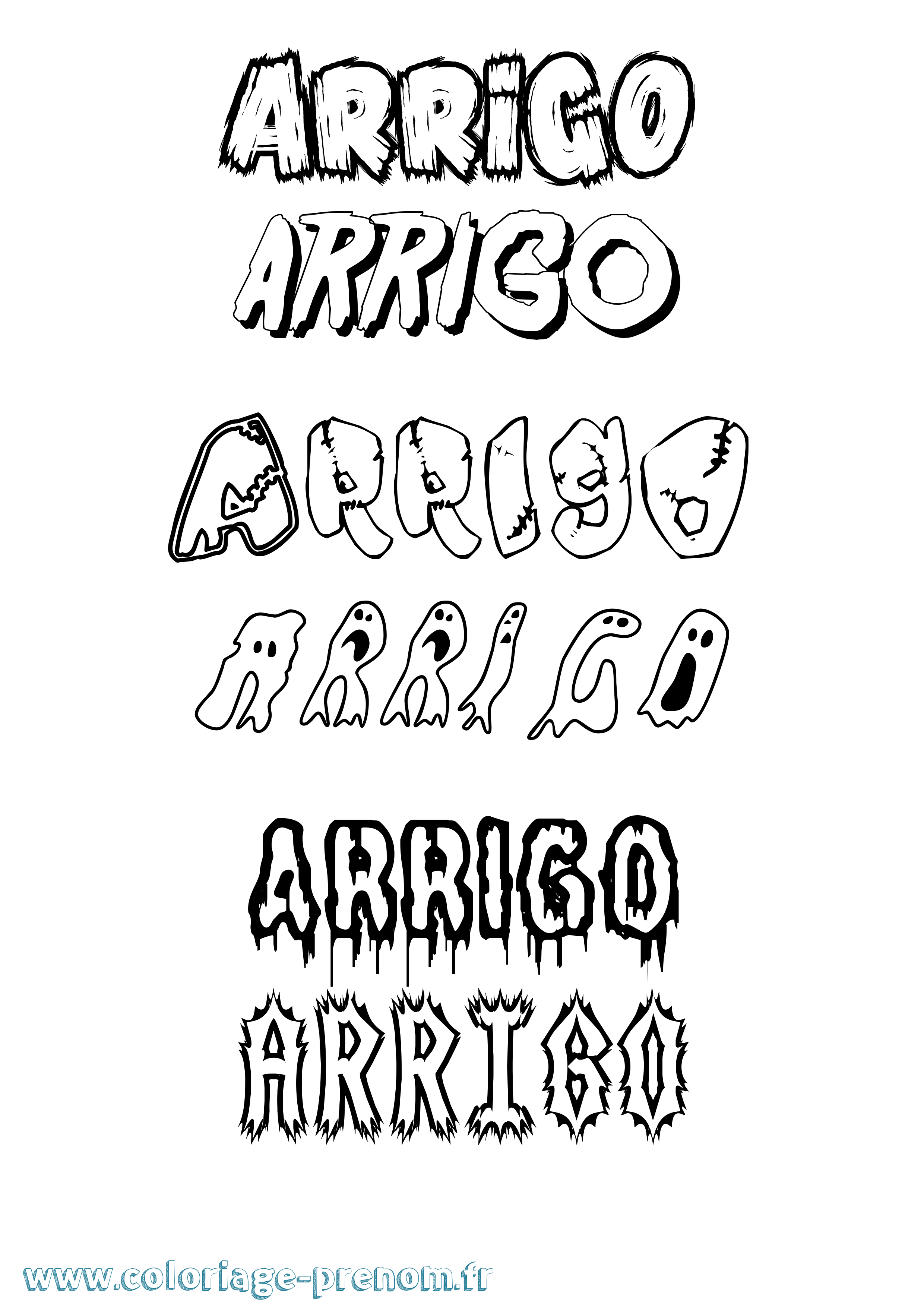 Coloriage prénom Arrigo Frisson