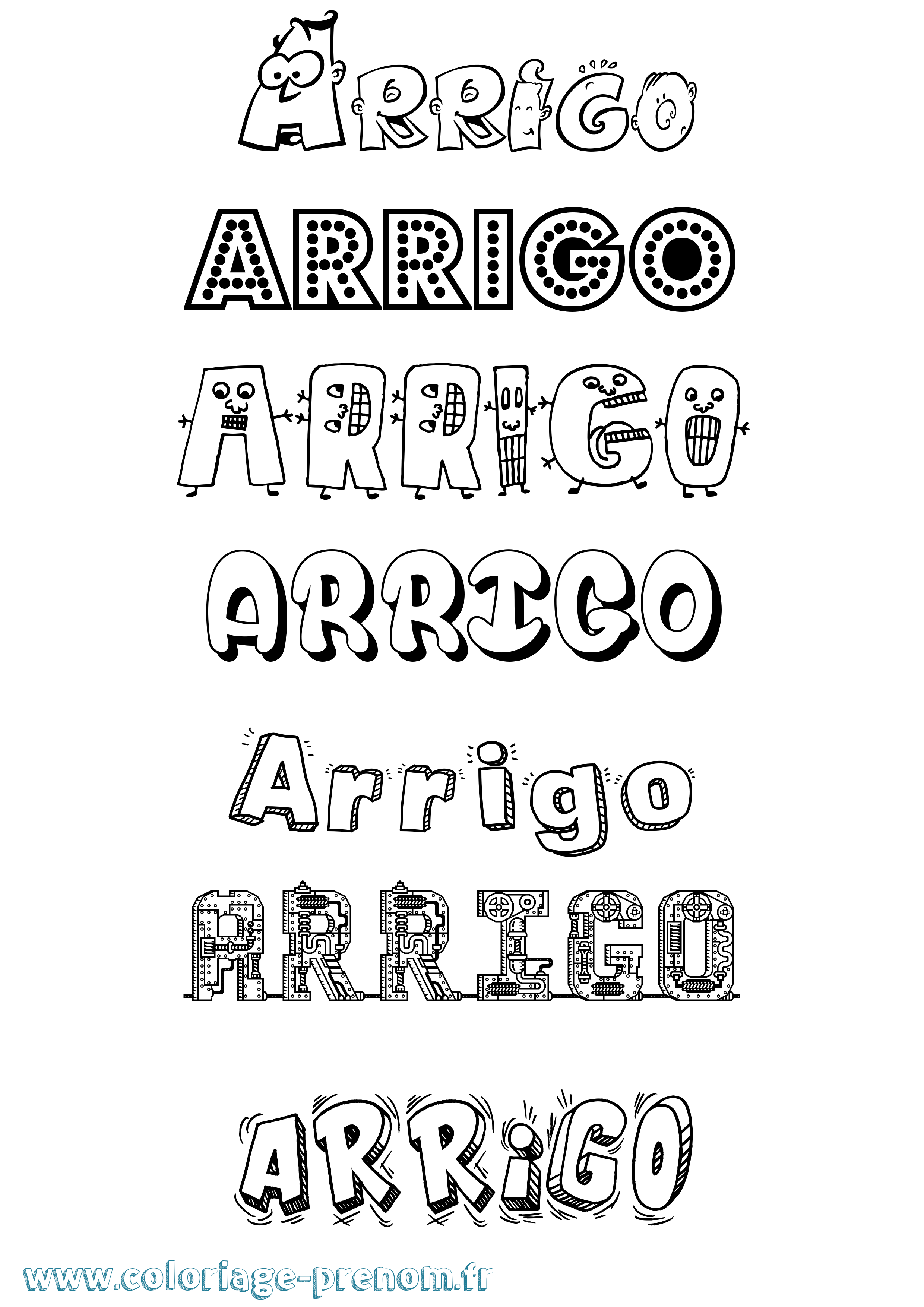 Coloriage prénom Arrigo Fun