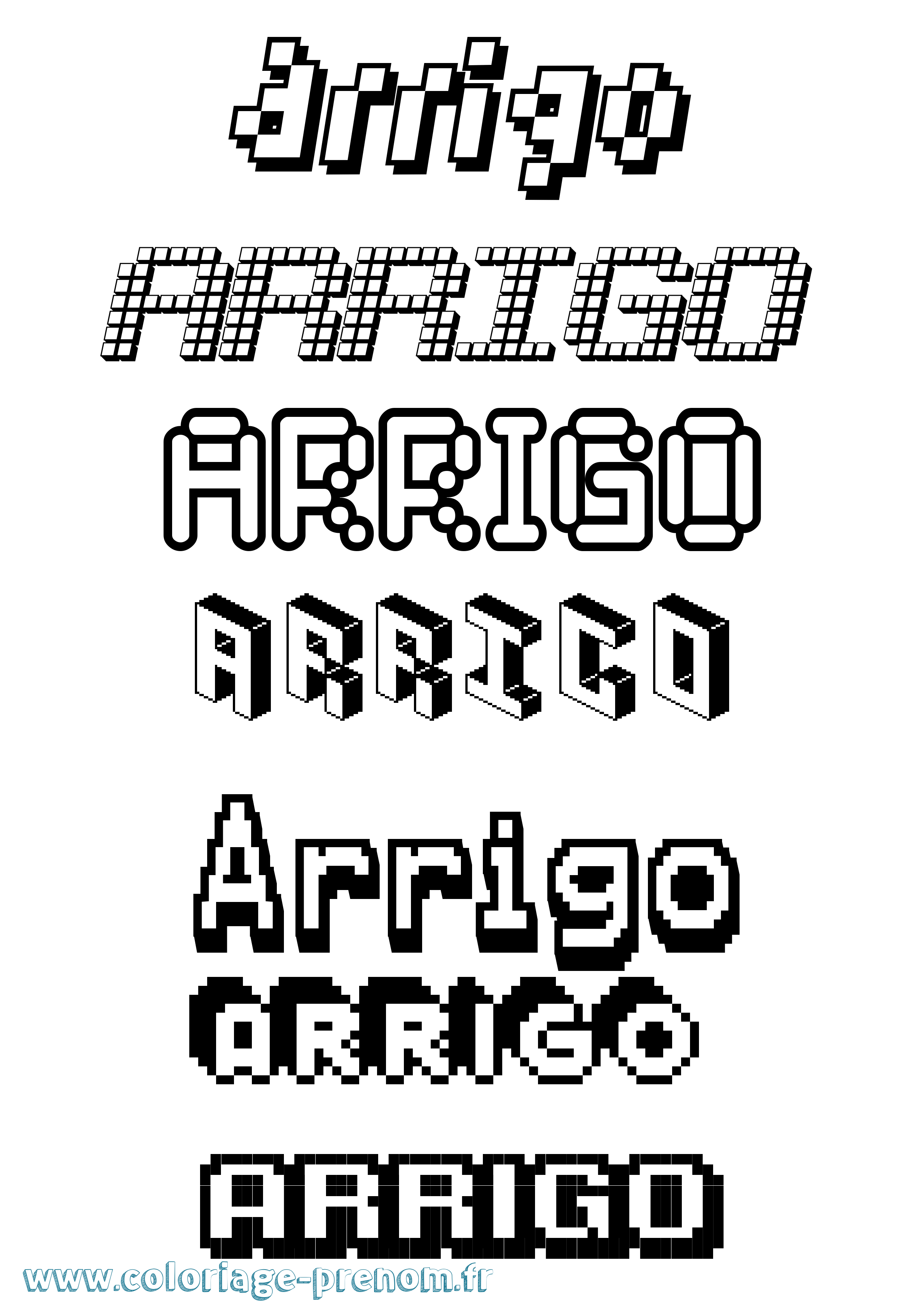 Coloriage prénom Arrigo Pixel