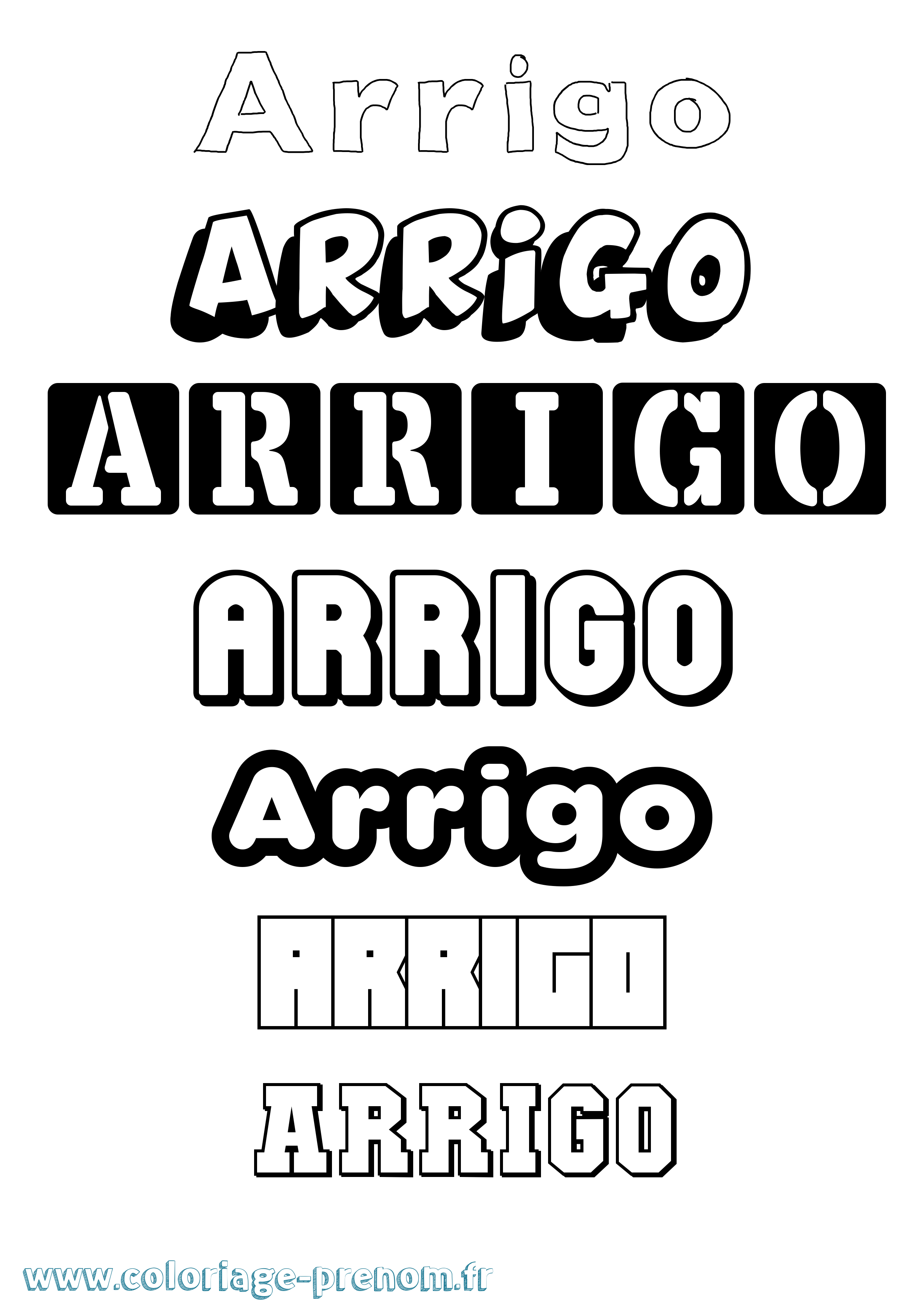 Coloriage prénom Arrigo Simple