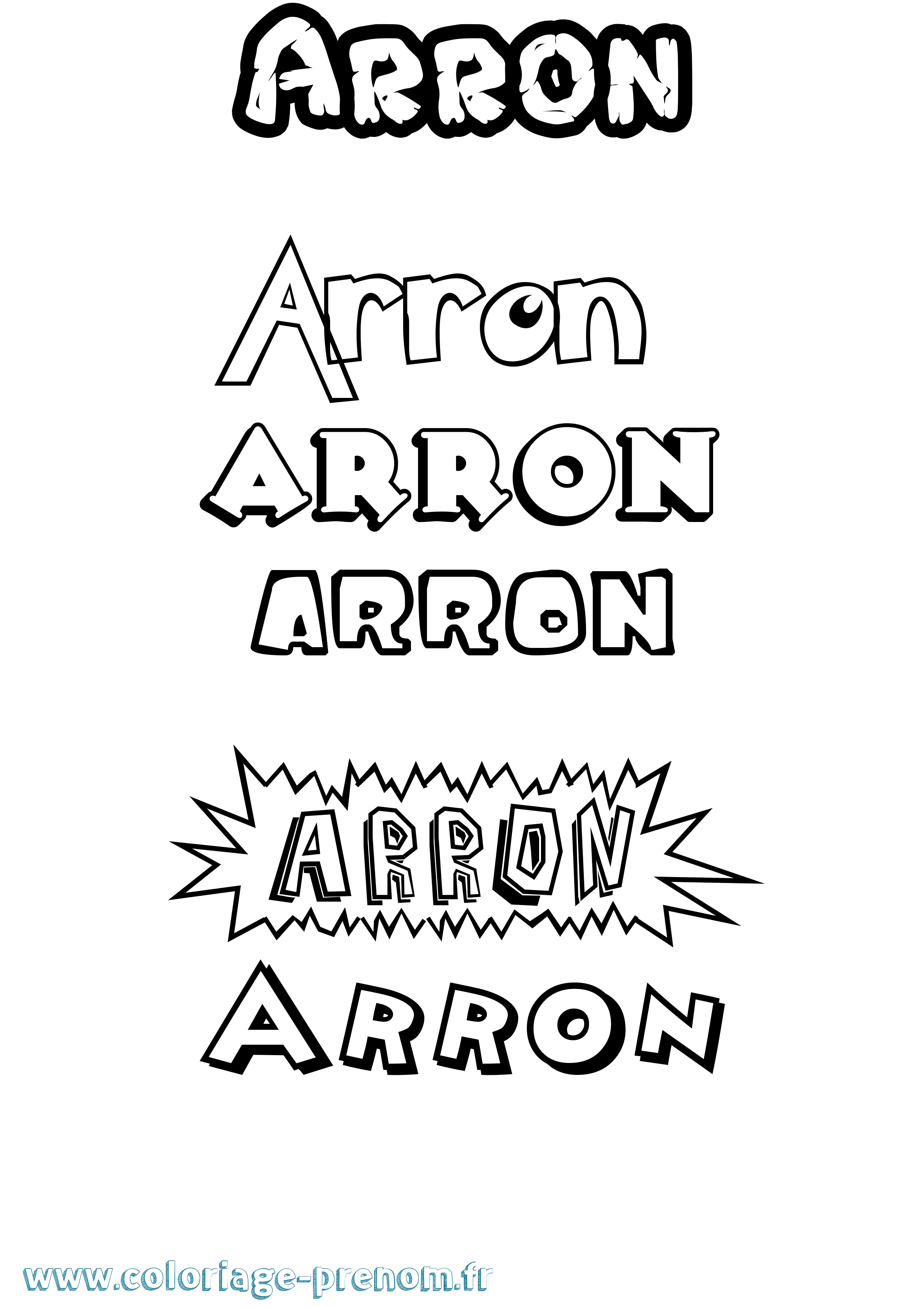 Coloriage Arron Dessin Animé Coloriage prénom Arron Dessin Animé