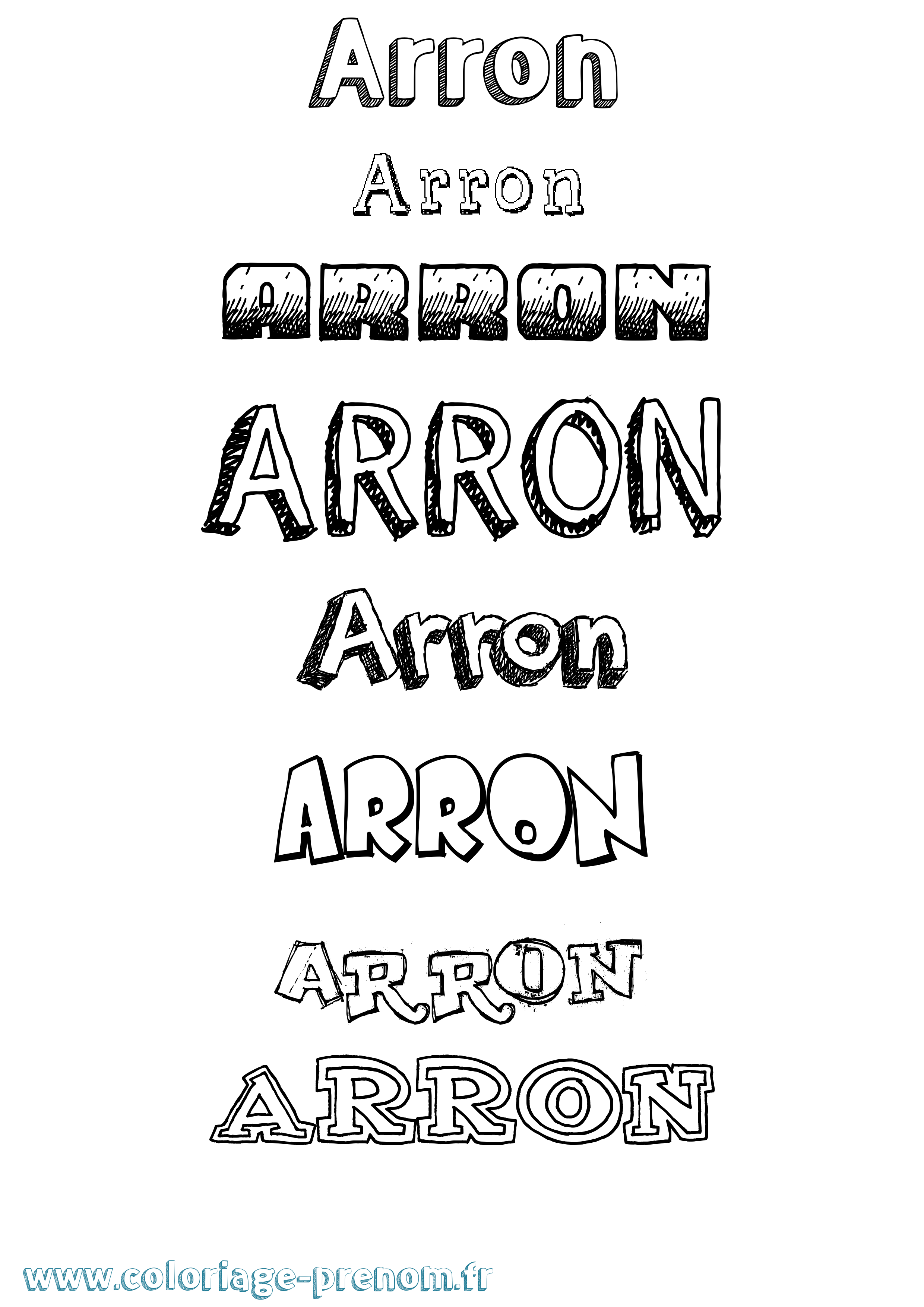 Coloriage Arron Dessiné Coloriage prénom Arron Dessiné