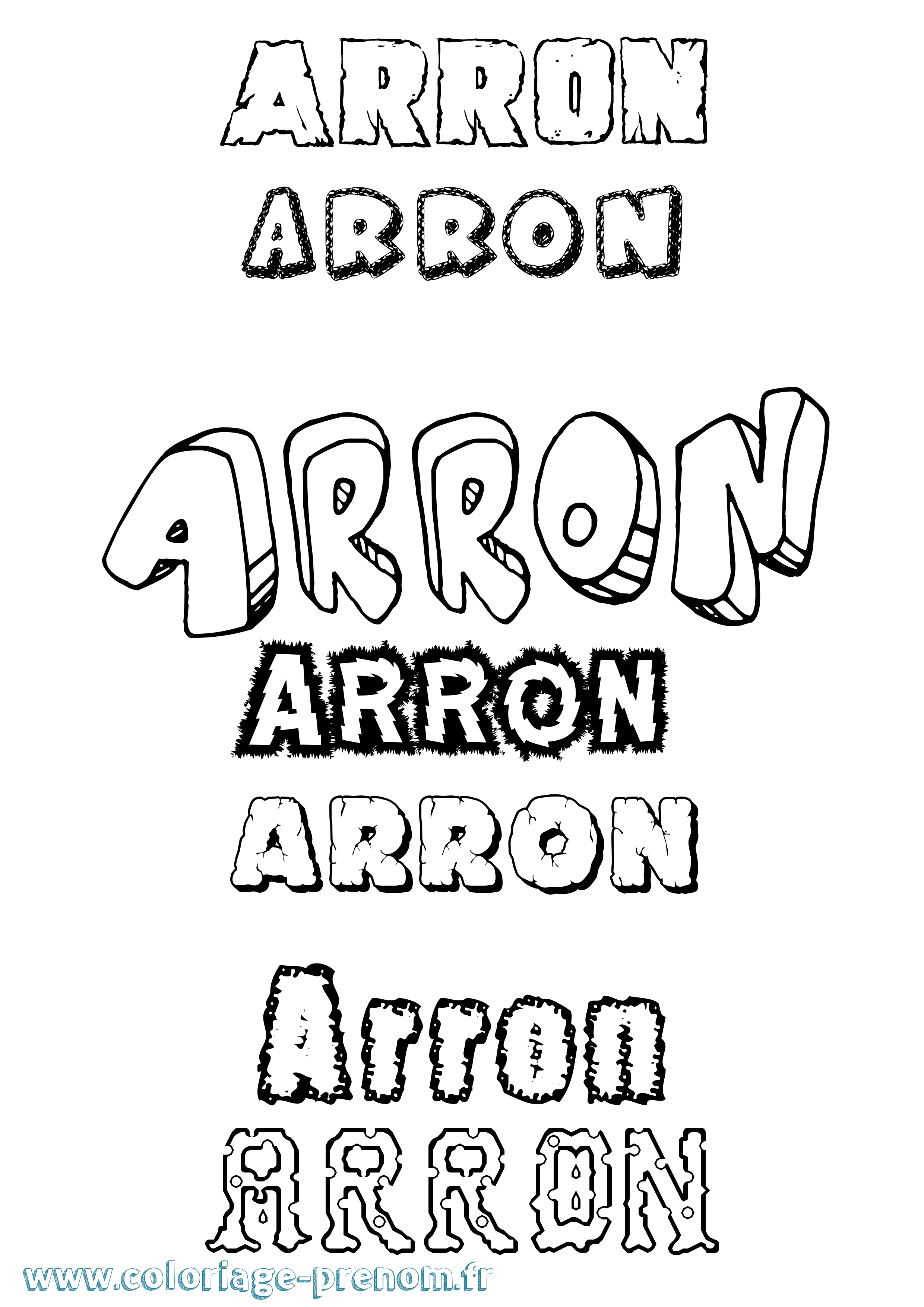 Coloriage Arron Destructuré Coloriage prénom Arron Destructuré