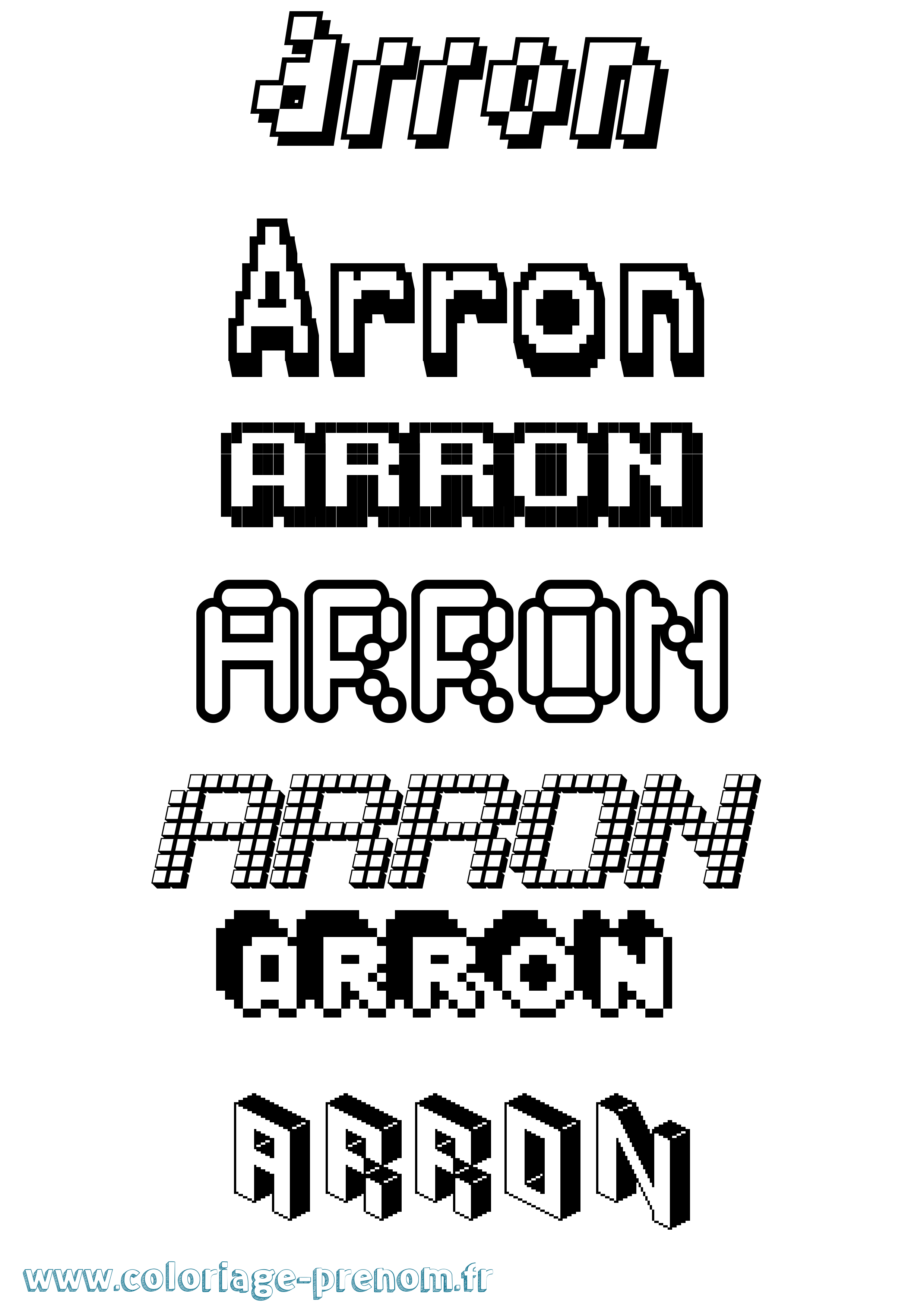 Coloriage Arron Pixel Coloriage prénom Arron Pixel