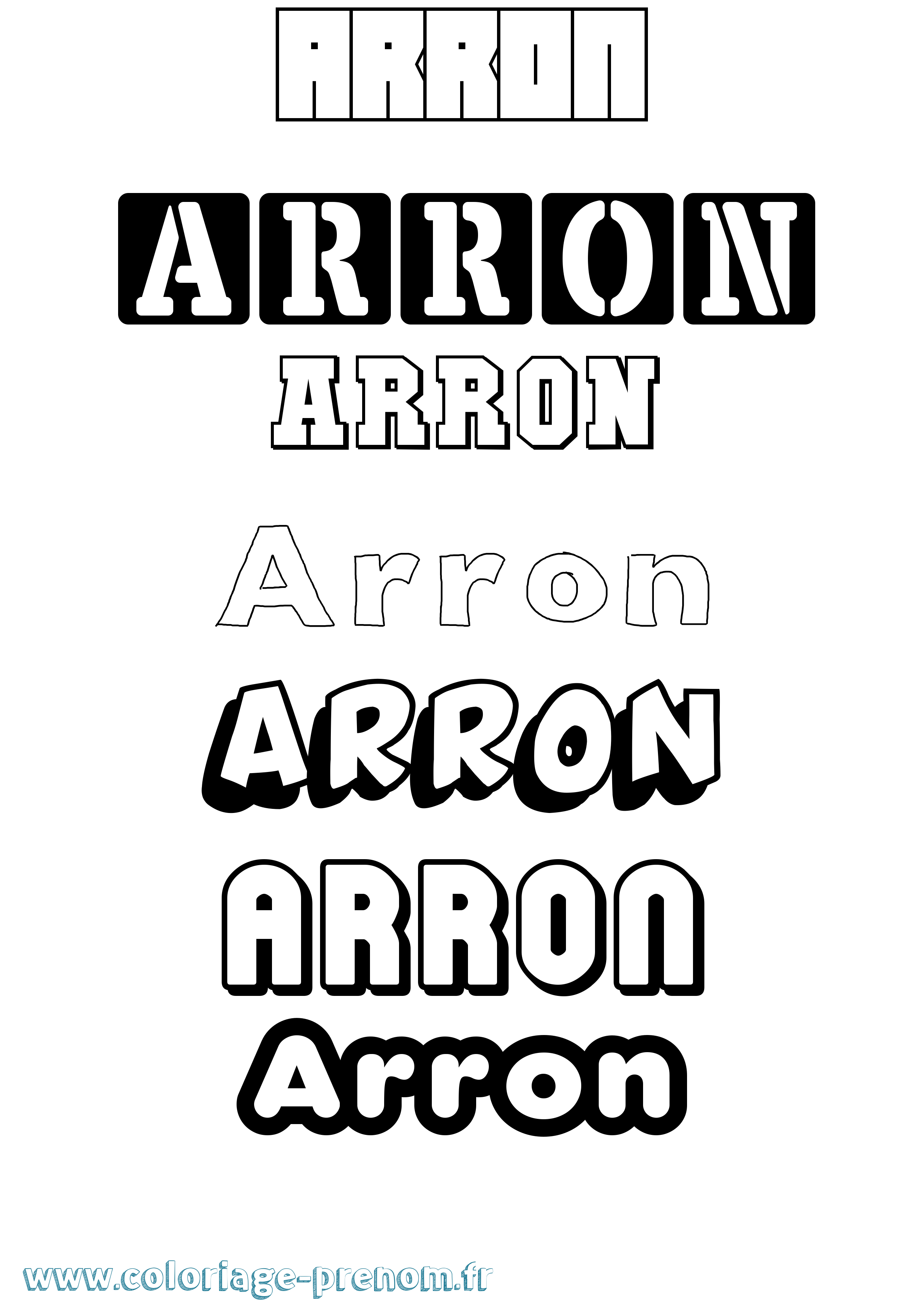 Coloriage Arron Simple Coloriage prénom Arron Simple
