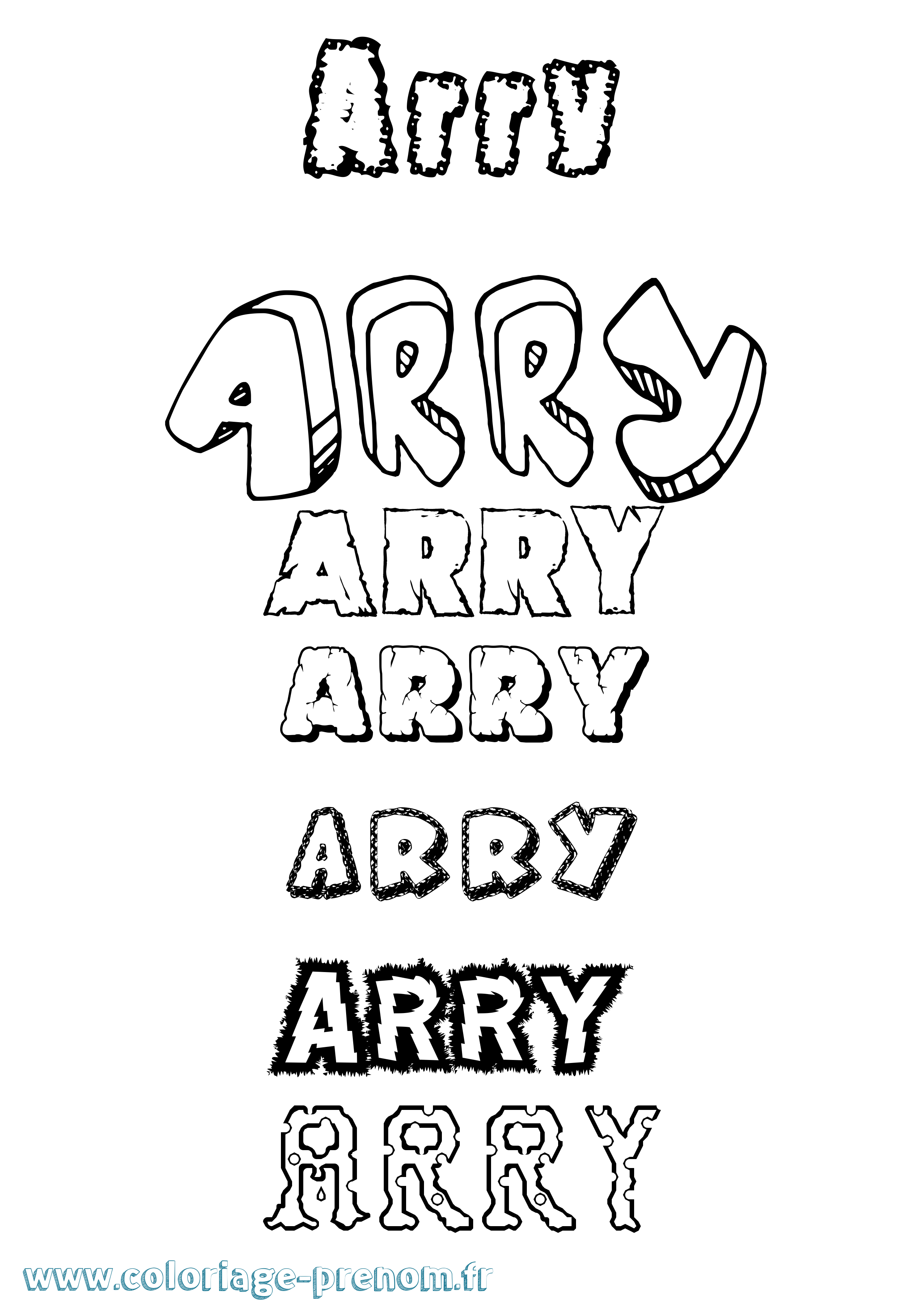 Coloriage prénom Arry Destructuré