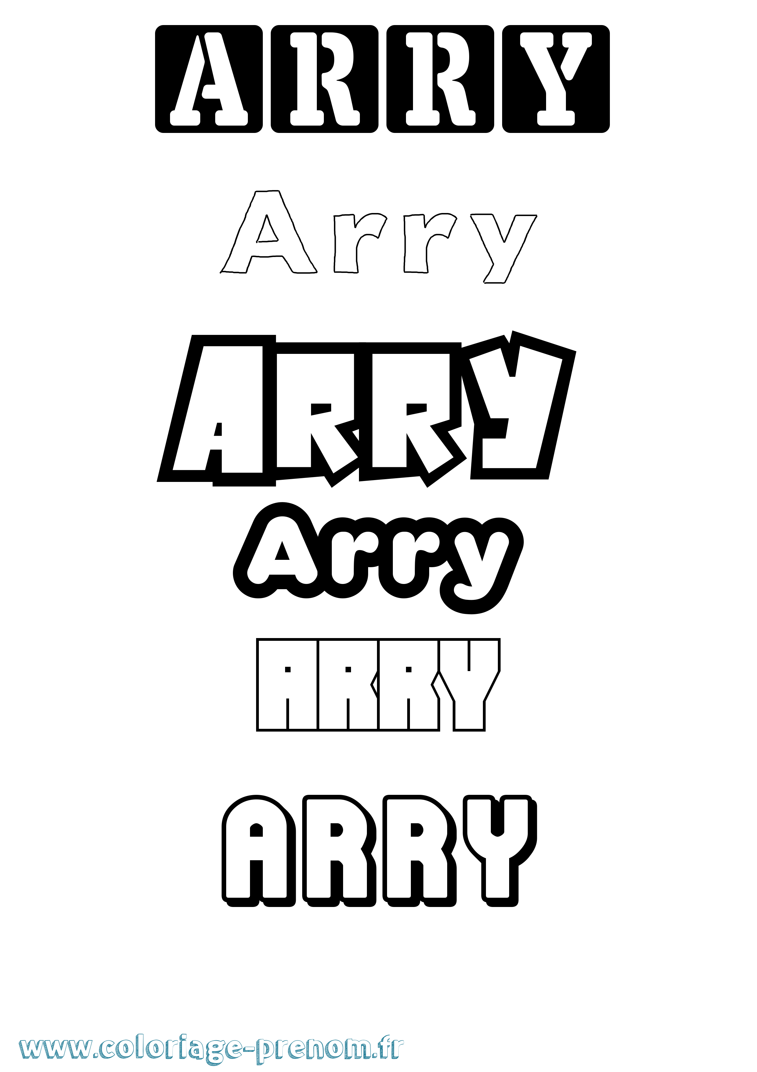 Coloriage prénom Arry Simple