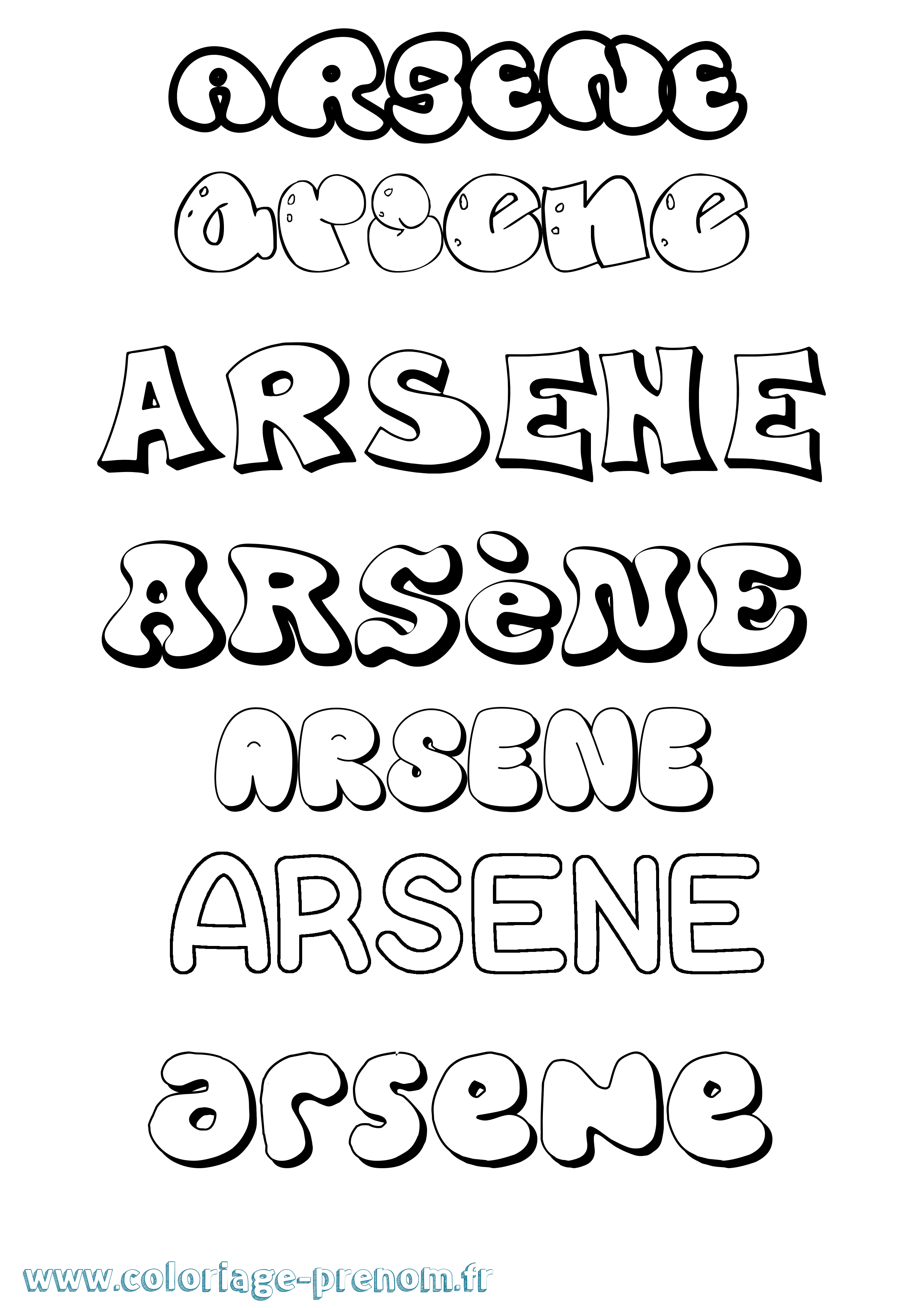 Coloriage prénom Arsène