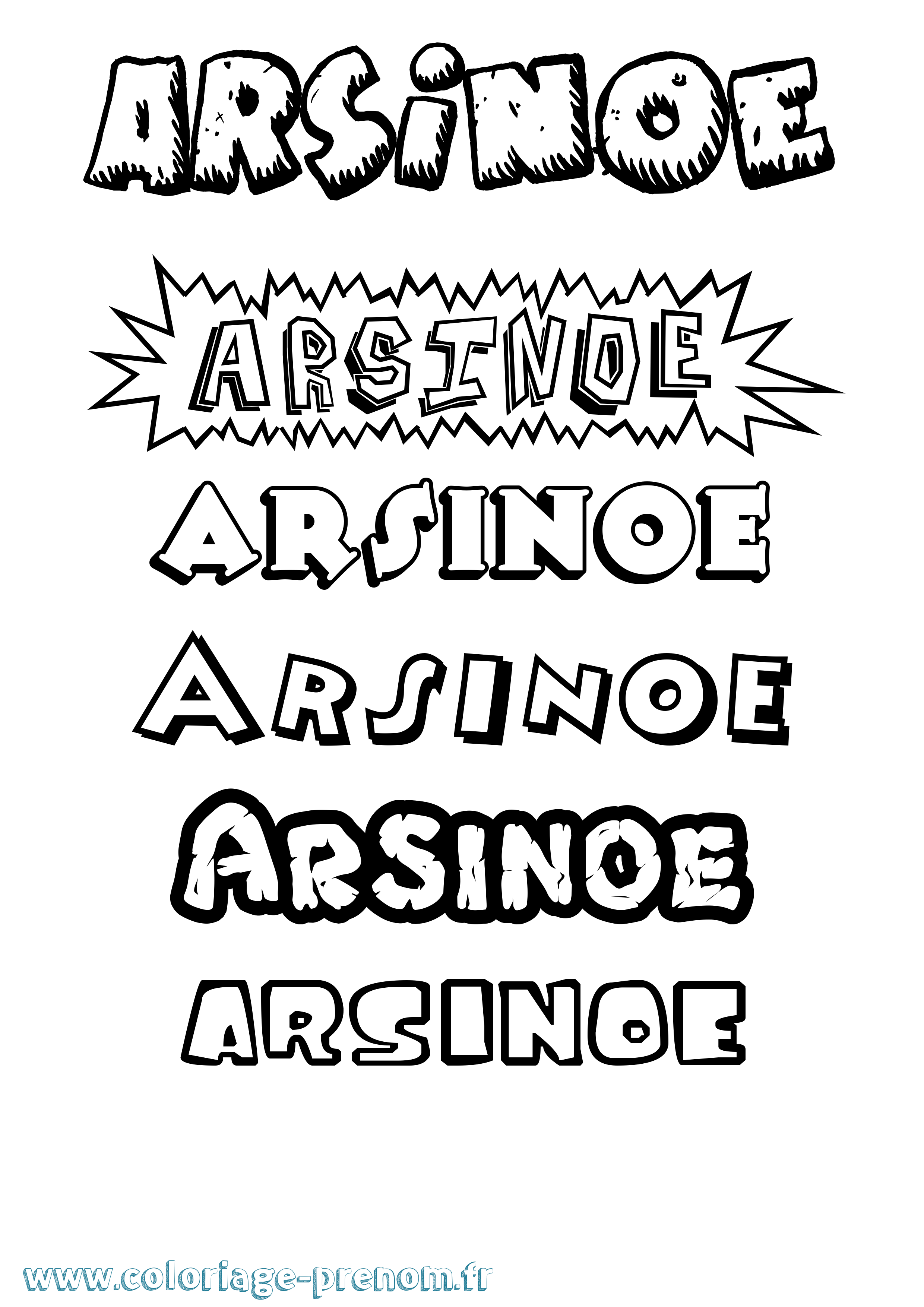 Coloriage prénom Arsinoe Dessin Animé