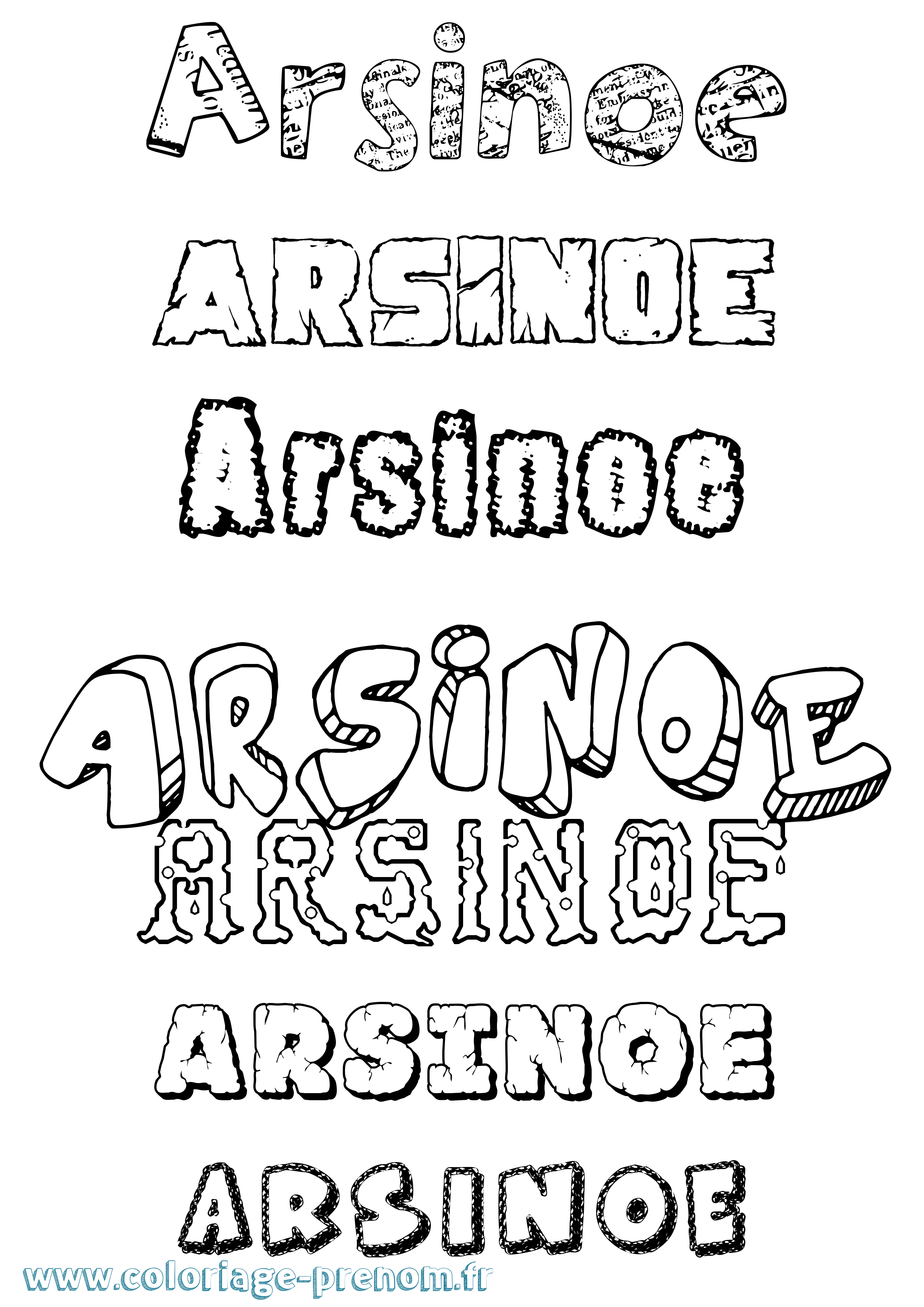 Coloriage prénom Arsinoe Destructuré