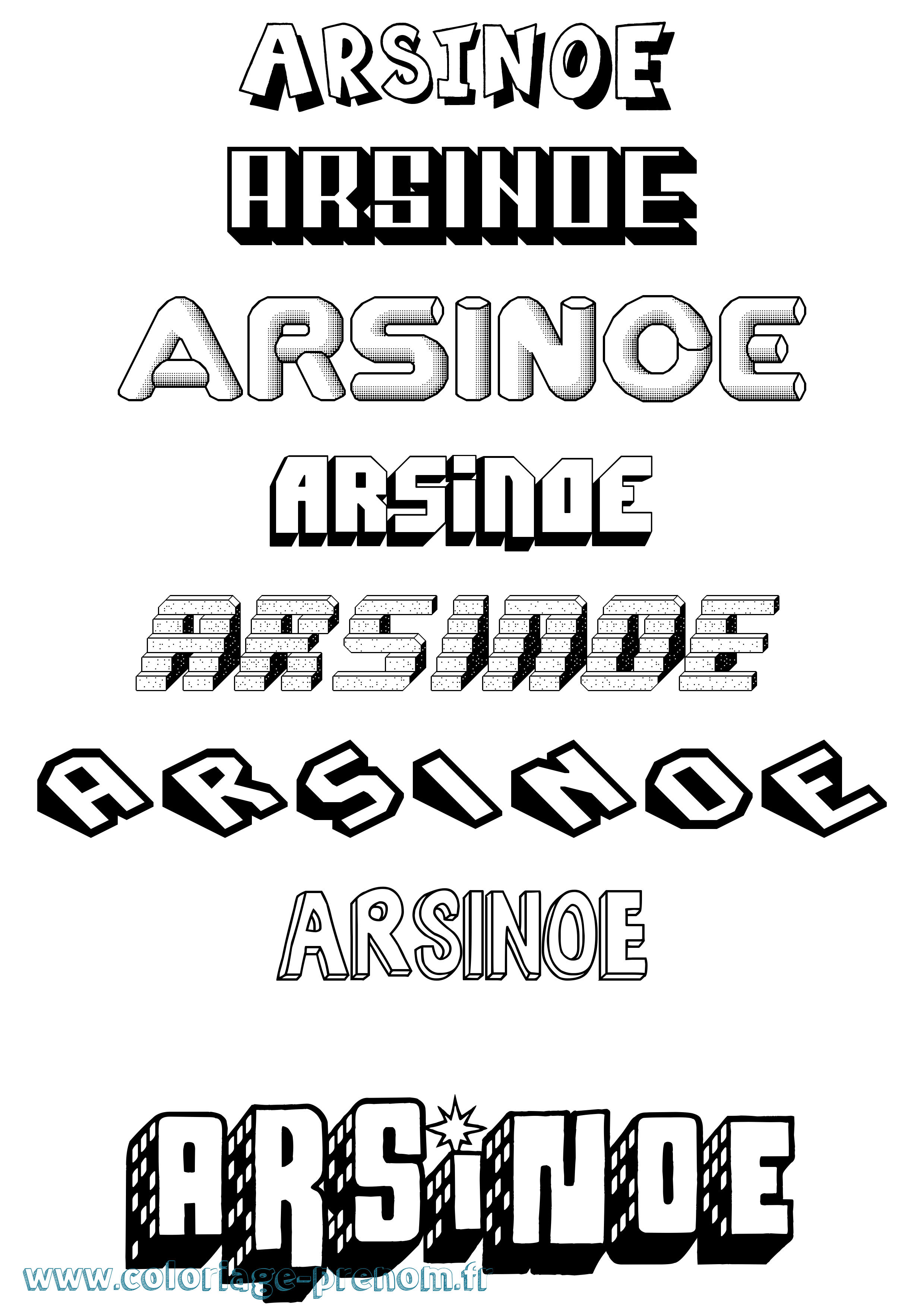 Coloriage prénom Arsinoe Effet 3D