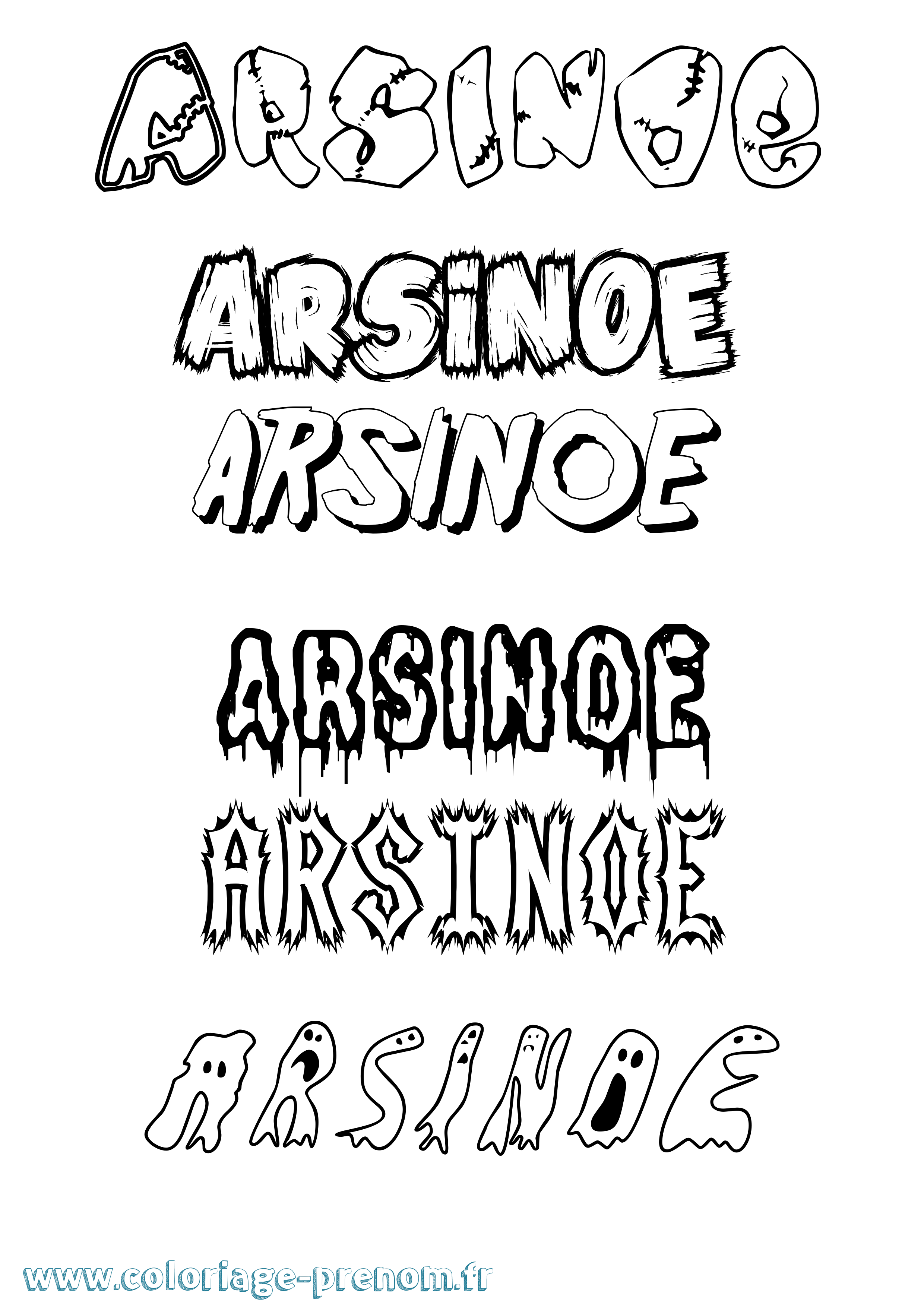 Coloriage prénom Arsinoe Frisson