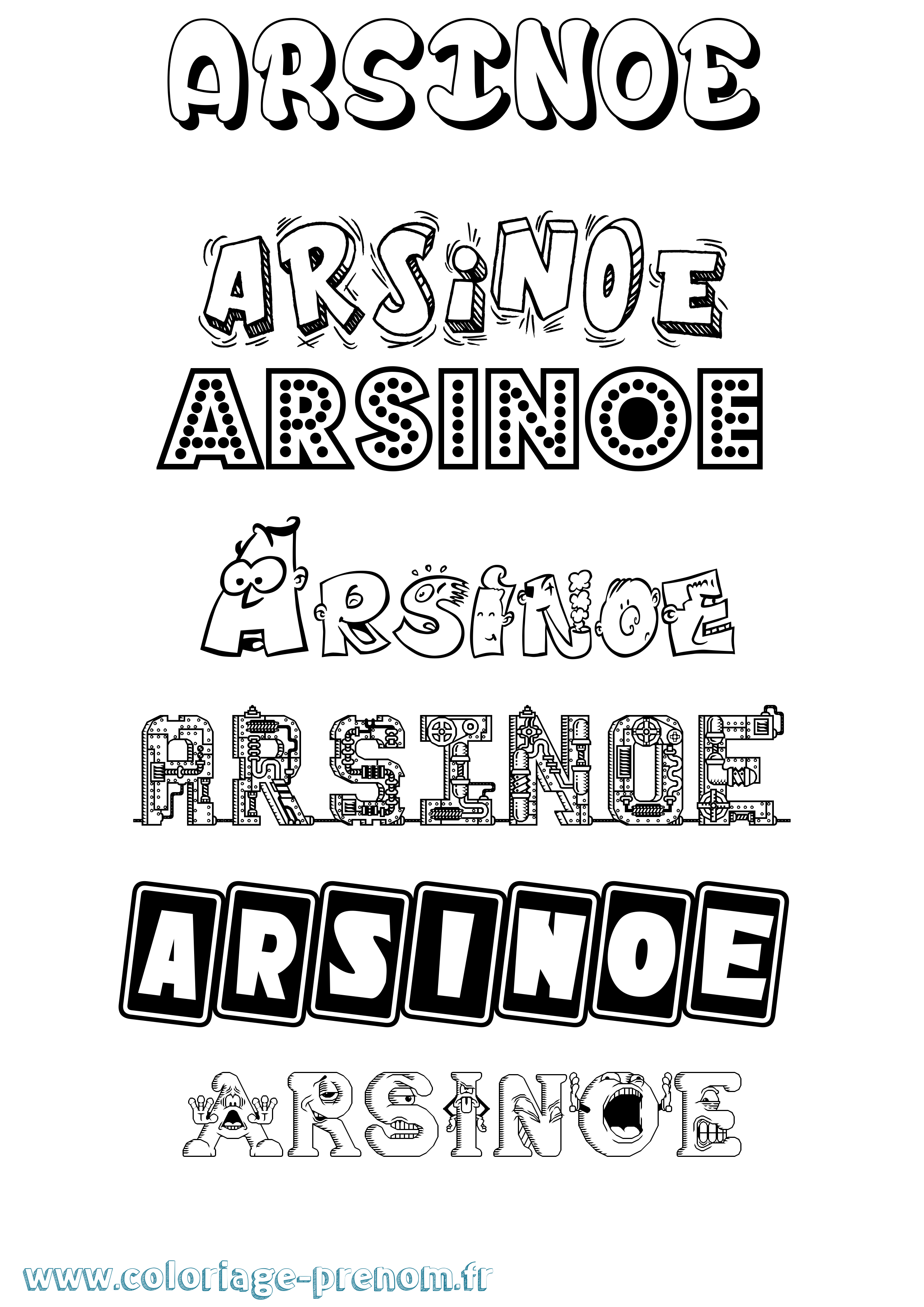 Coloriage prénom Arsinoe Fun
